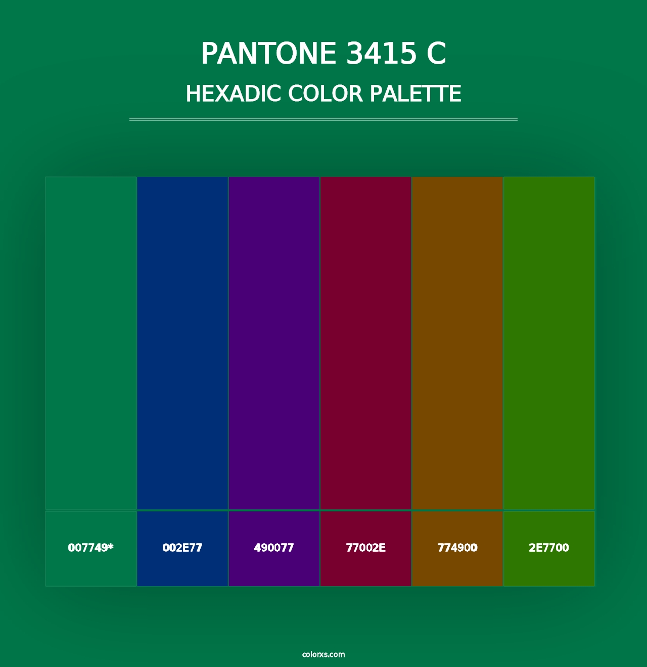 PANTONE 3415 C - Hexadic Color Palette