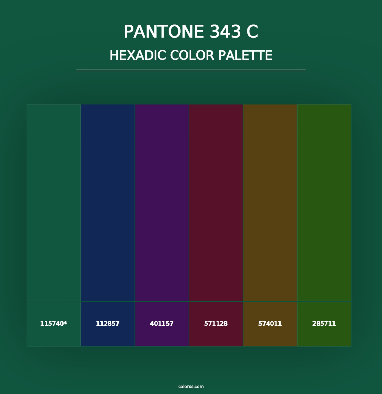 PANTONE 343 C - Hexadic Color Palette