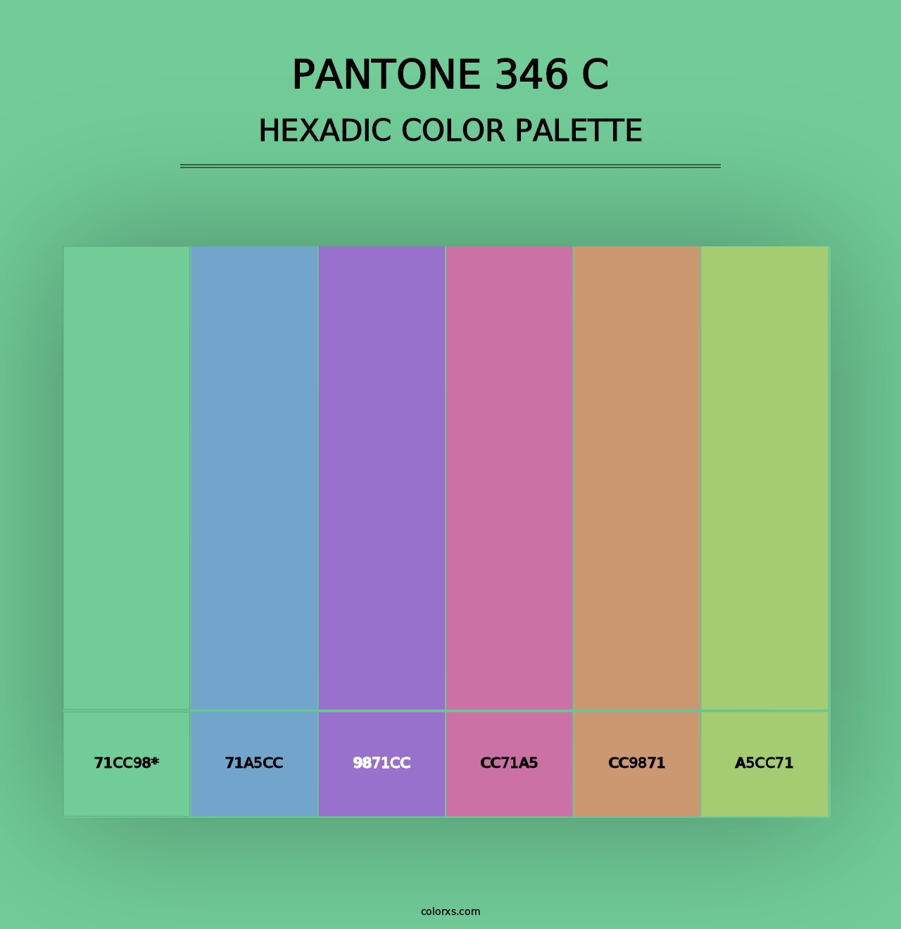 PANTONE 346 C - Hexadic Color Palette