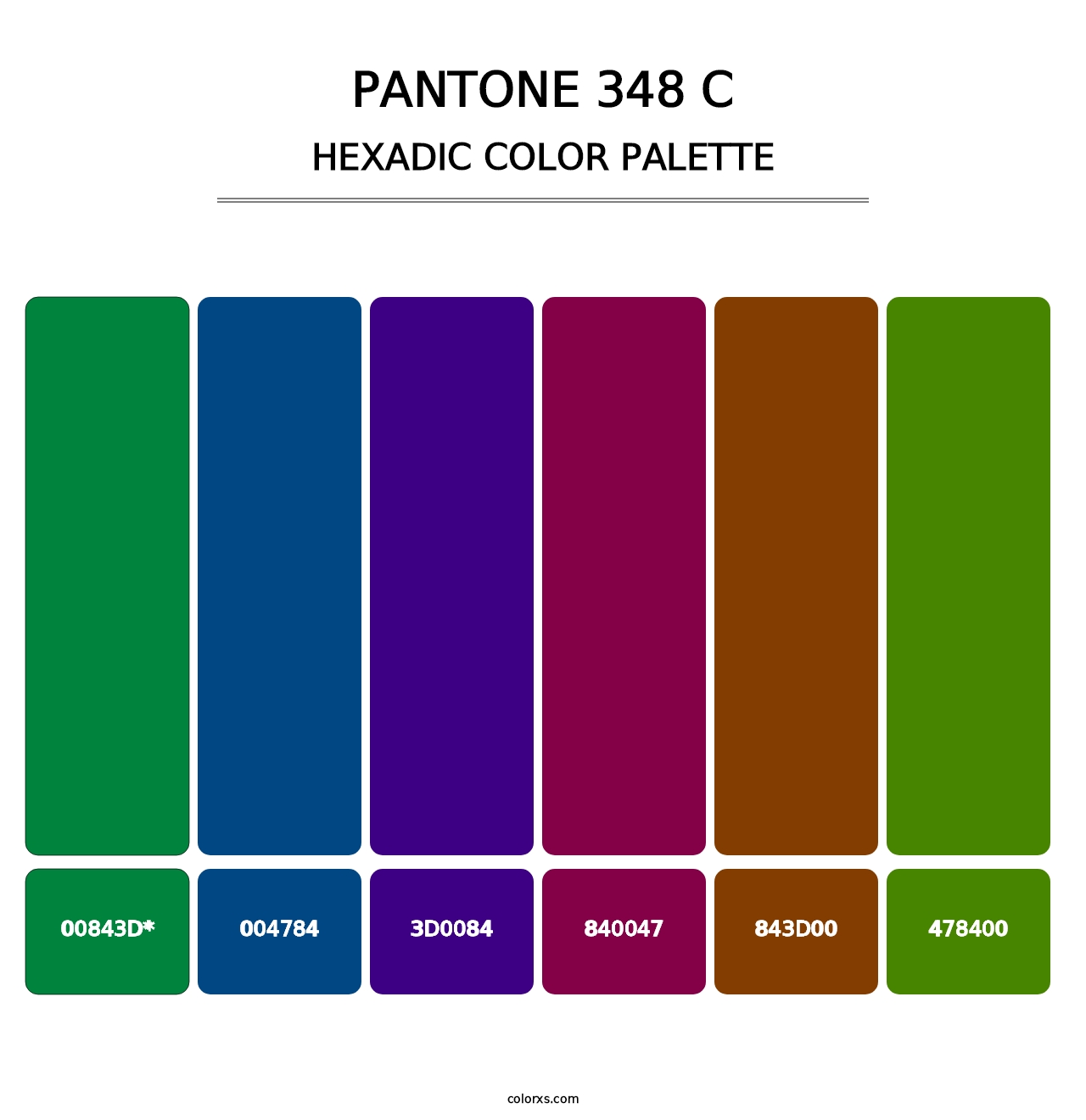 PANTONE 348 C - Hexadic Color Palette