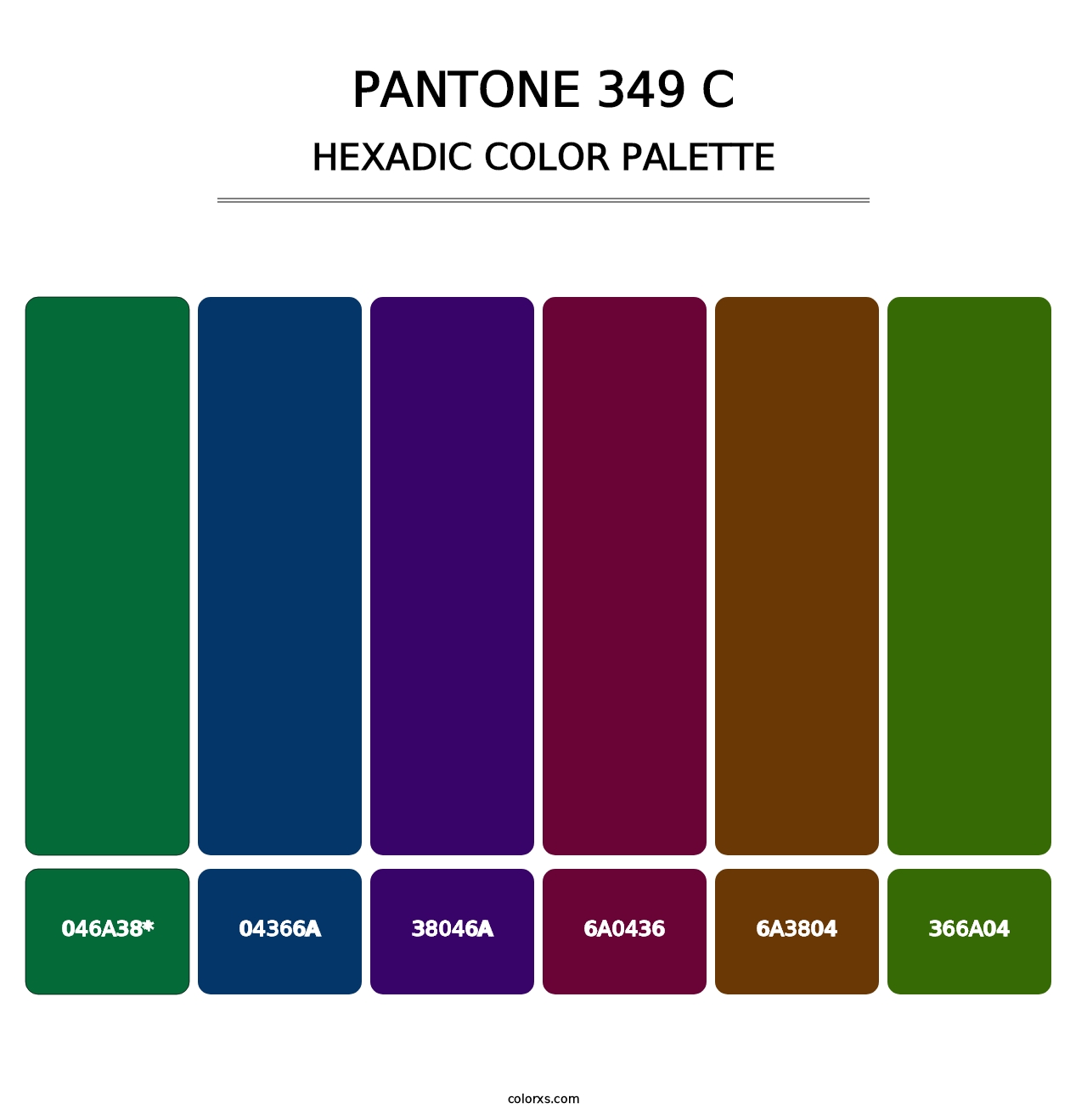 PANTONE 349 C - Hexadic Color Palette