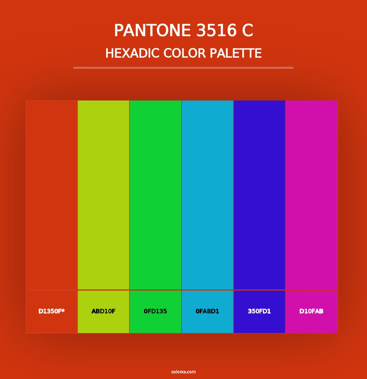 PANTONE 3516 C - Hexadic Color Palette