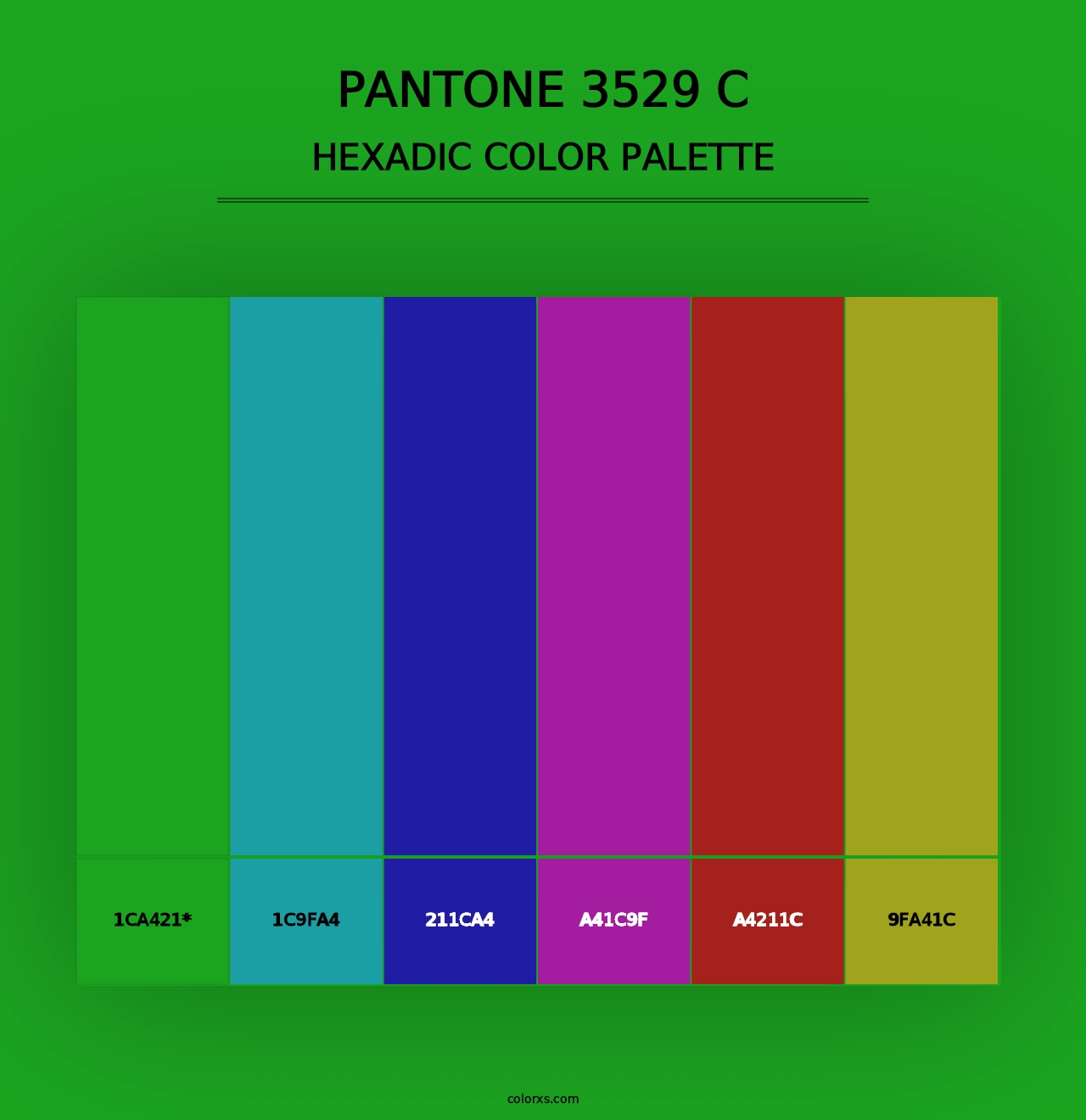 PANTONE 3529 C - Hexadic Color Palette