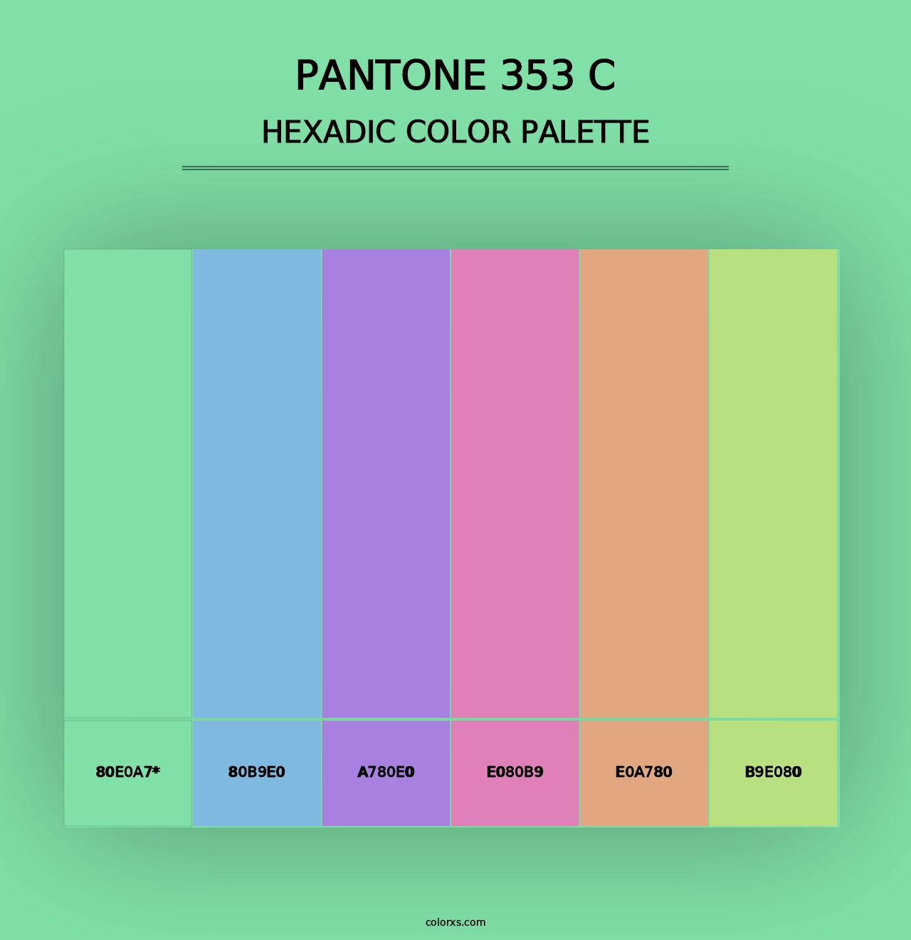 PANTONE 353 C - Hexadic Color Palette