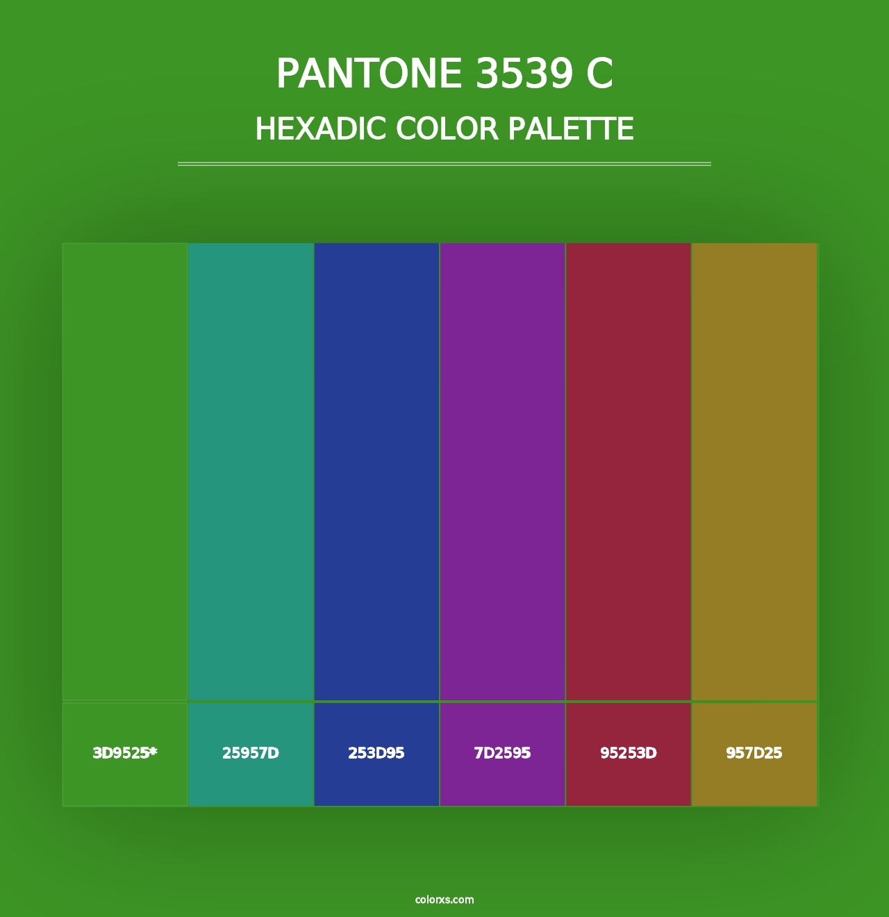 PANTONE 3539 C - Hexadic Color Palette