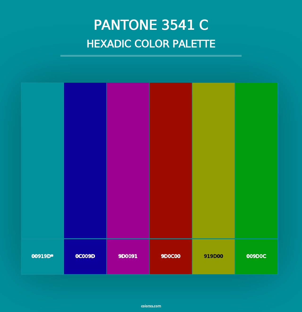 PANTONE 3541 C - Hexadic Color Palette