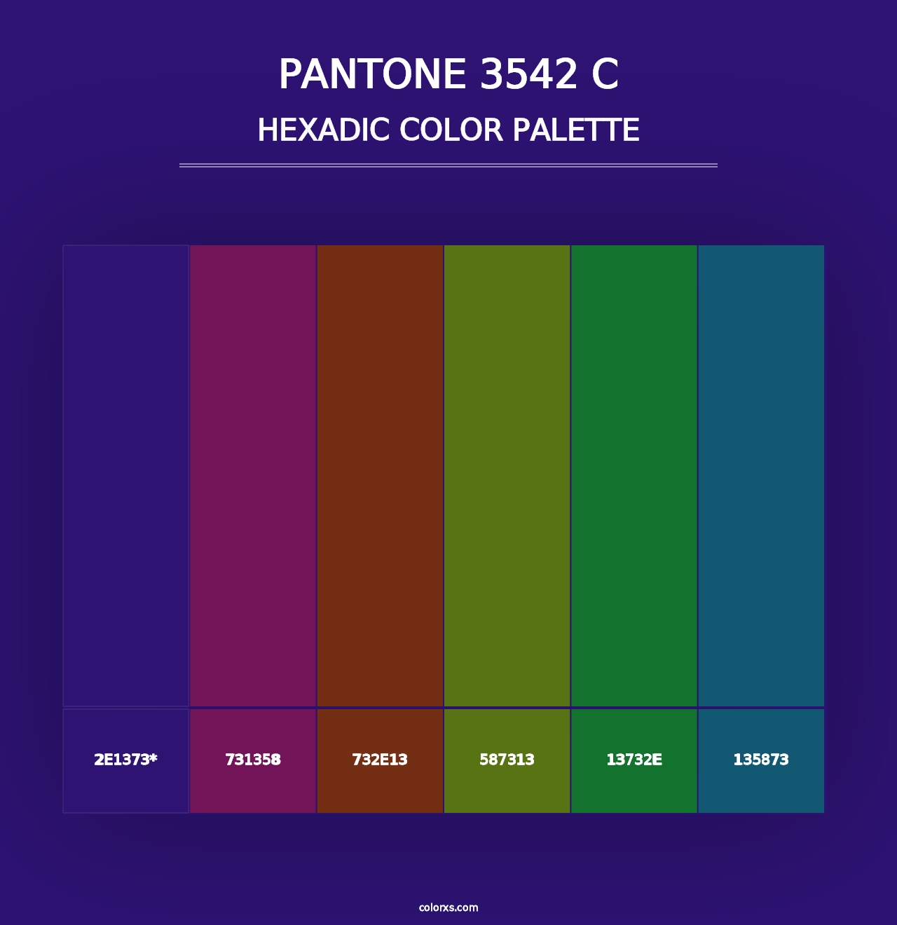 PANTONE 3542 C - Hexadic Color Palette