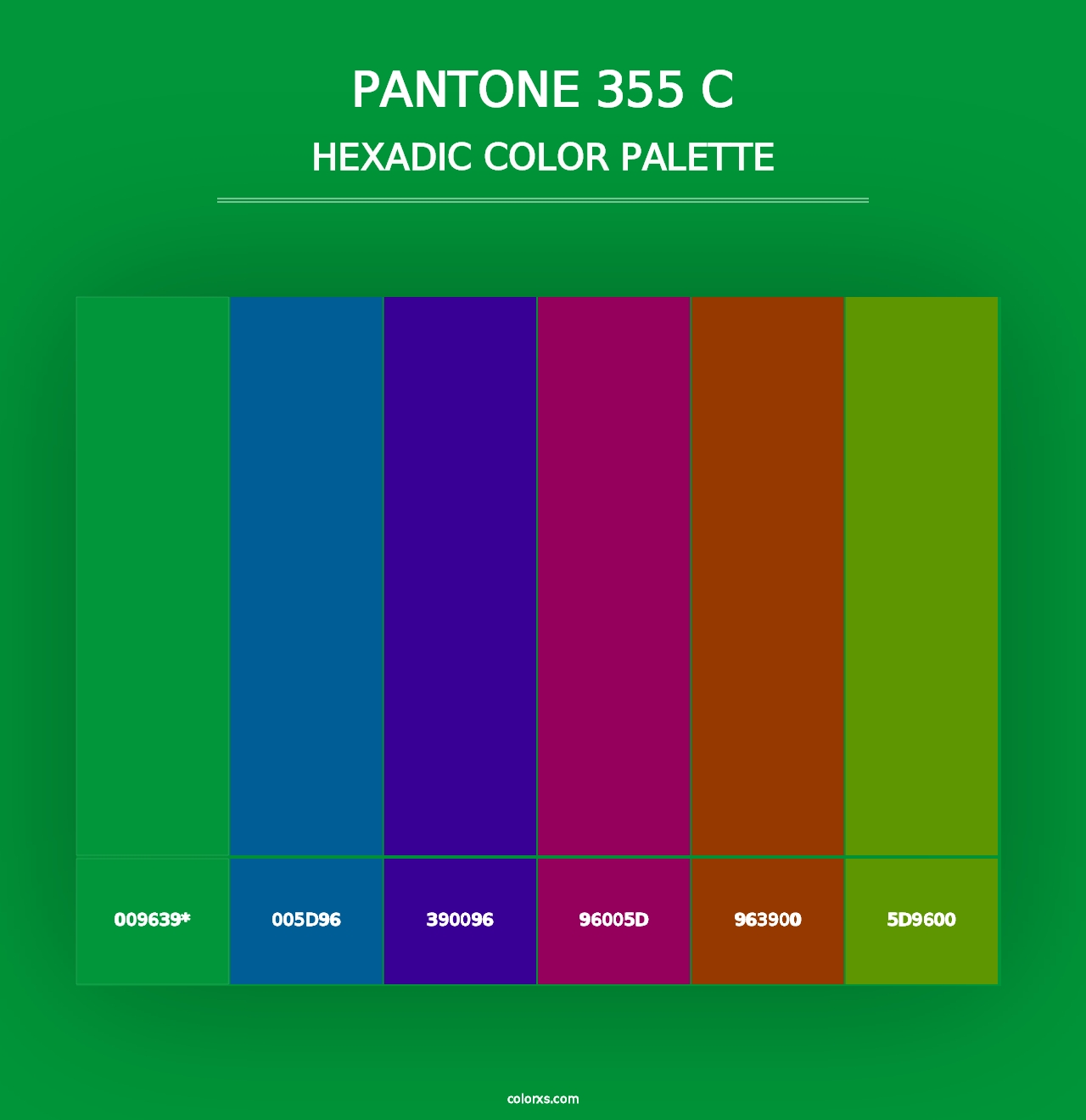 PANTONE 355 C - Hexadic Color Palette