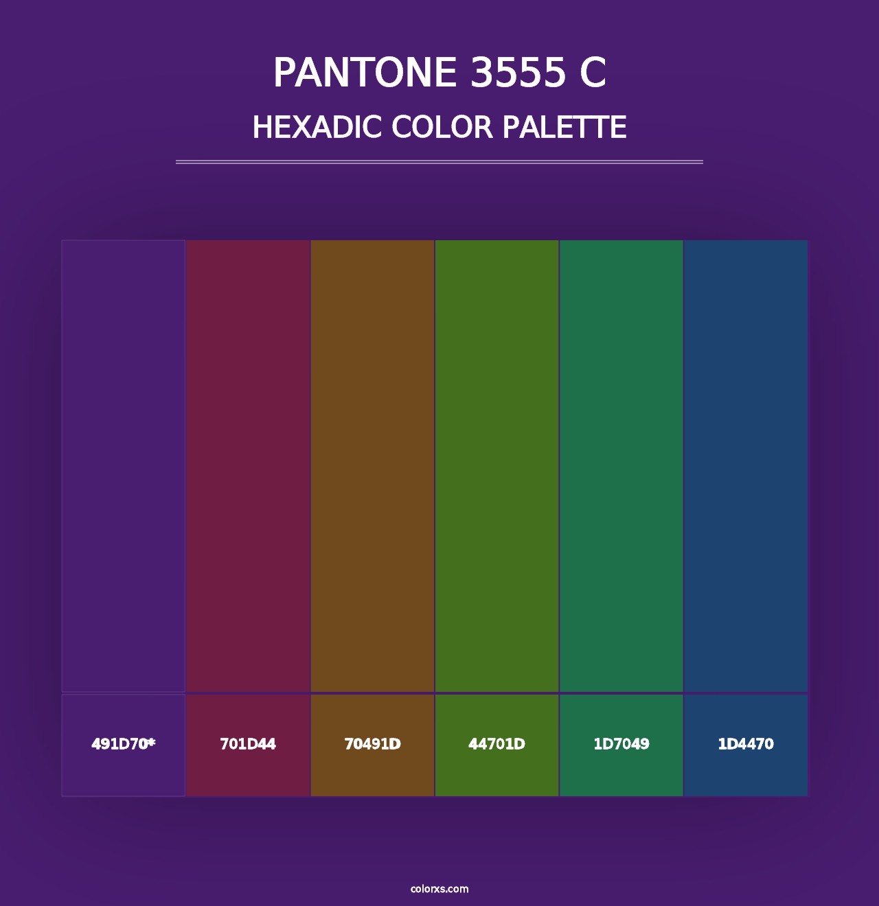 PANTONE 3555 C - Hexadic Color Palette