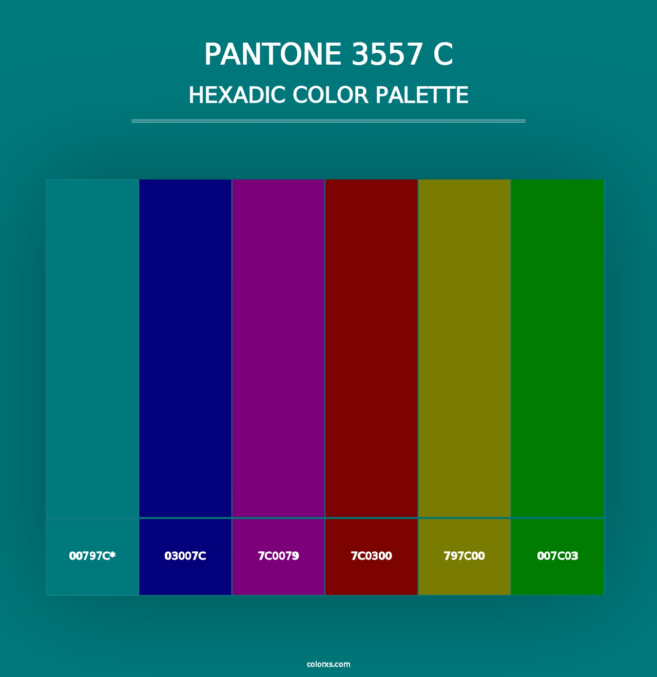 PANTONE 3557 C - Hexadic Color Palette