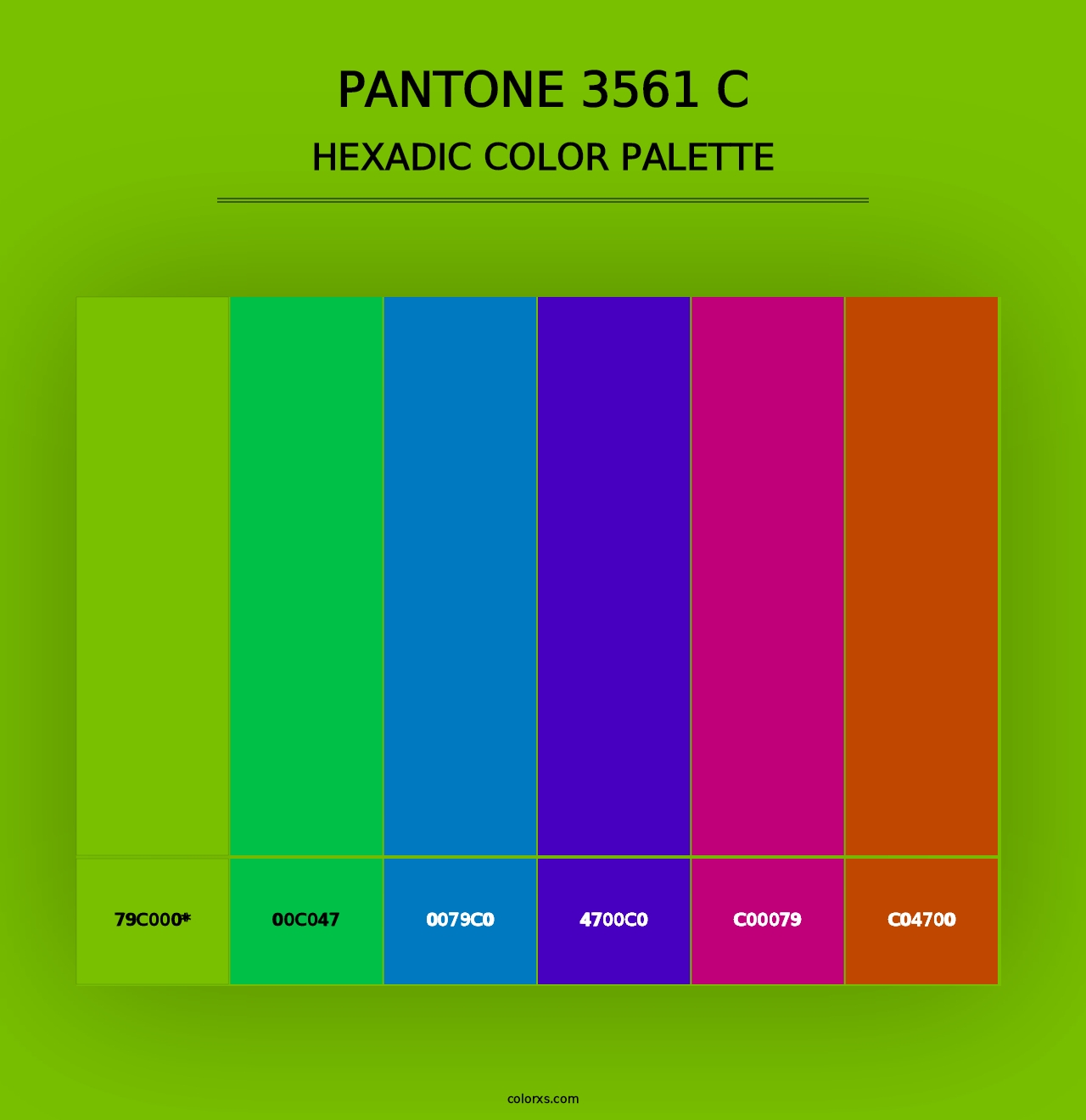 PANTONE 3561 C - Hexadic Color Palette