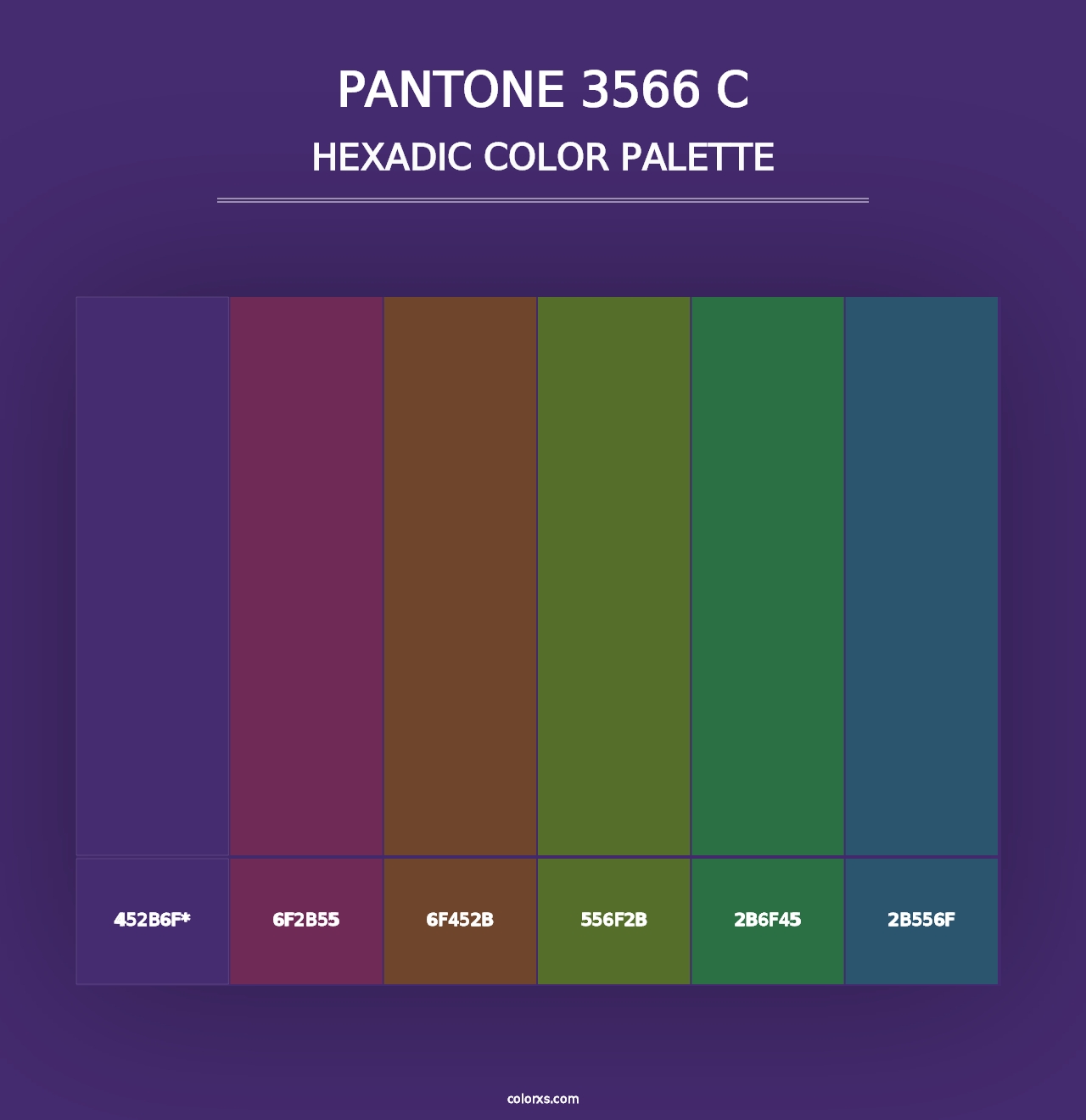 PANTONE 3566 C - Hexadic Color Palette