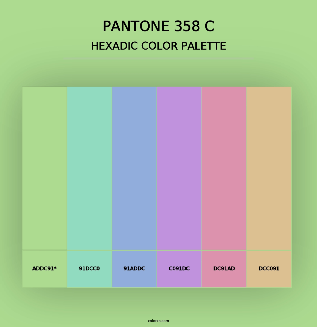 PANTONE 358 C - Hexadic Color Palette