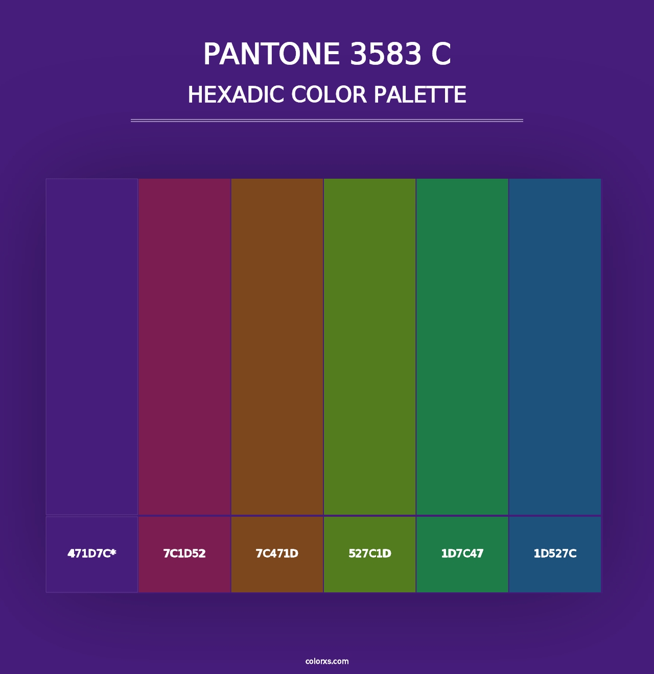 PANTONE 3583 C - Hexadic Color Palette