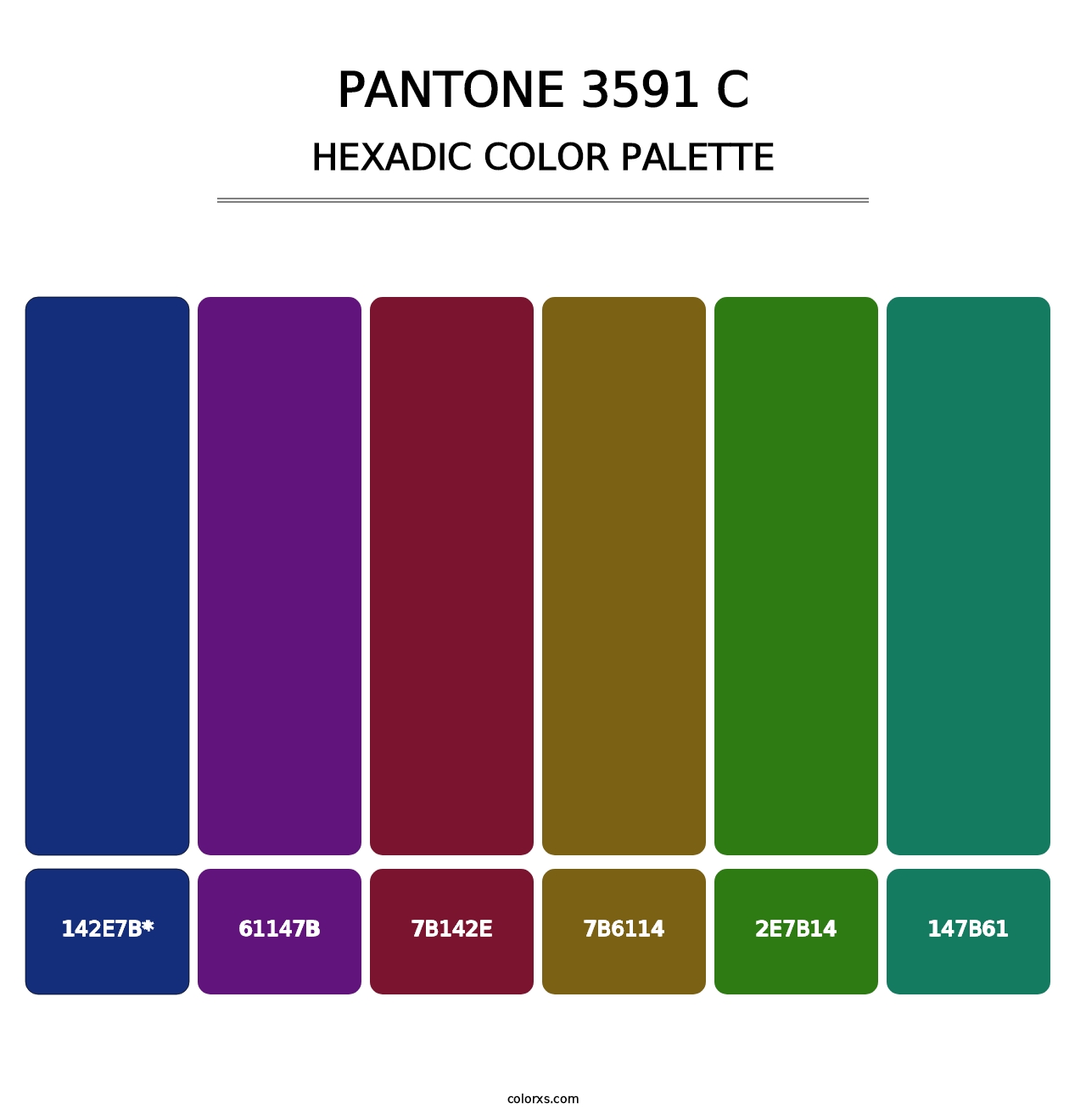 PANTONE 3591 C - Hexadic Color Palette