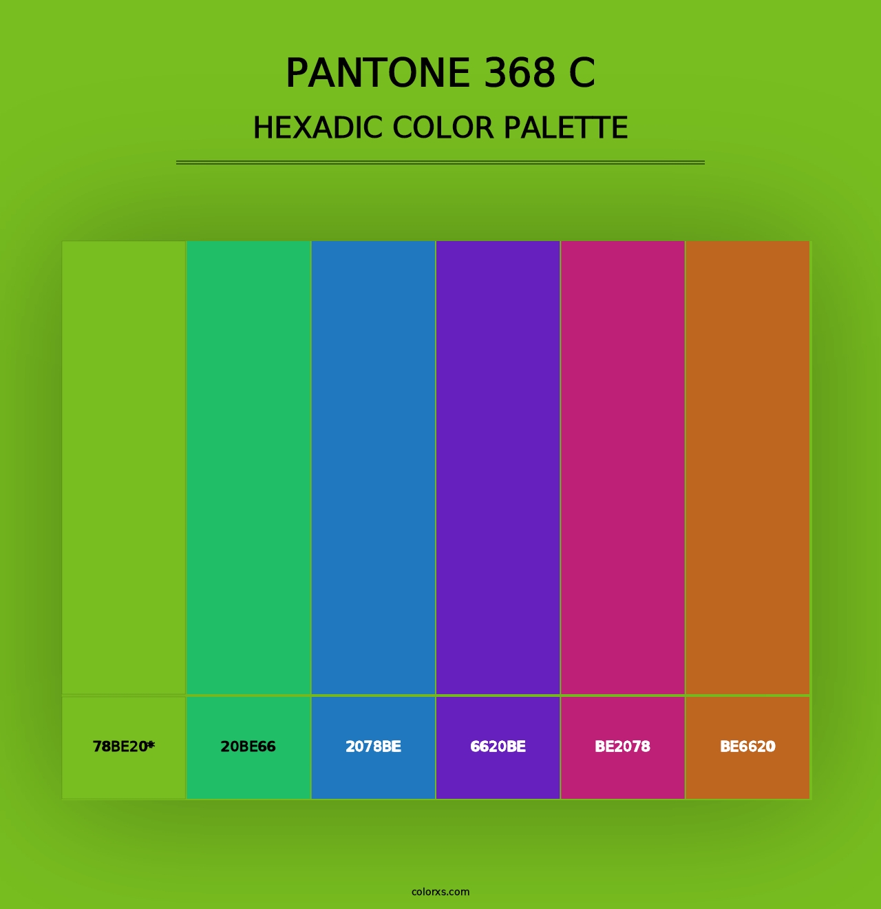 PANTONE 368 C - Hexadic Color Palette