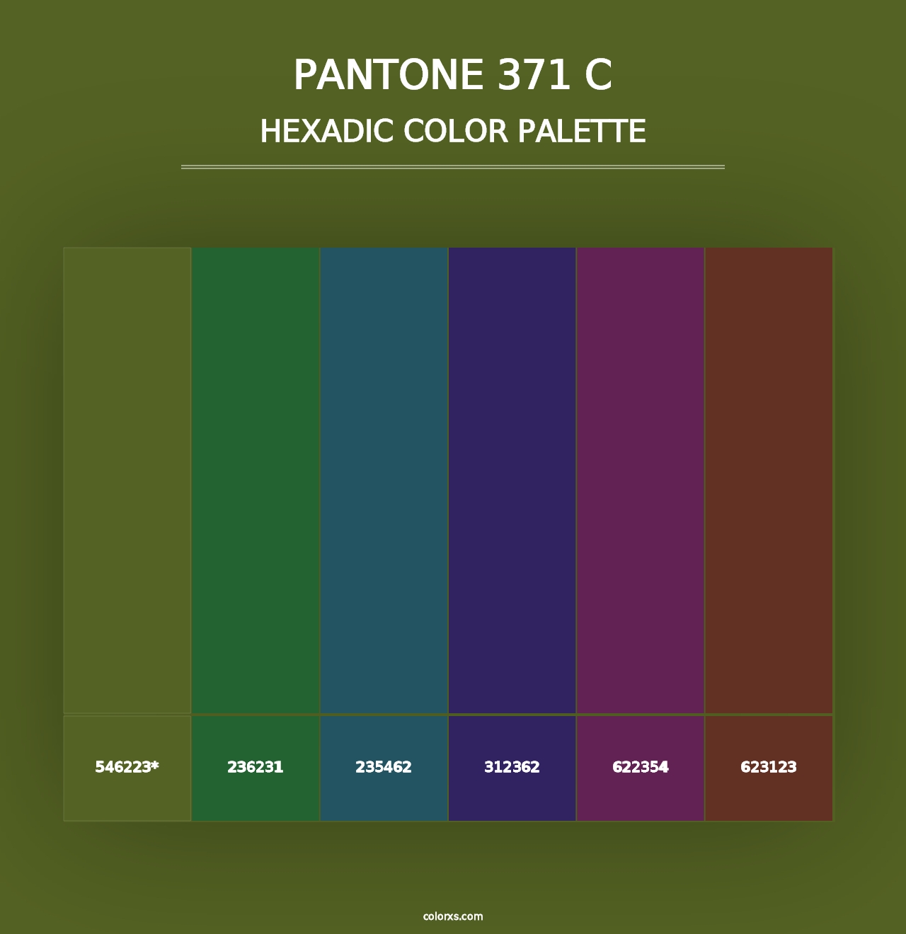 PANTONE 371 C - Hexadic Color Palette