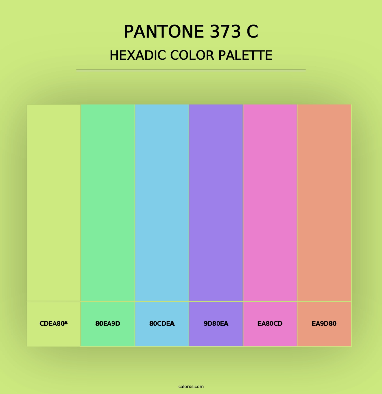 PANTONE 373 C - Hexadic Color Palette