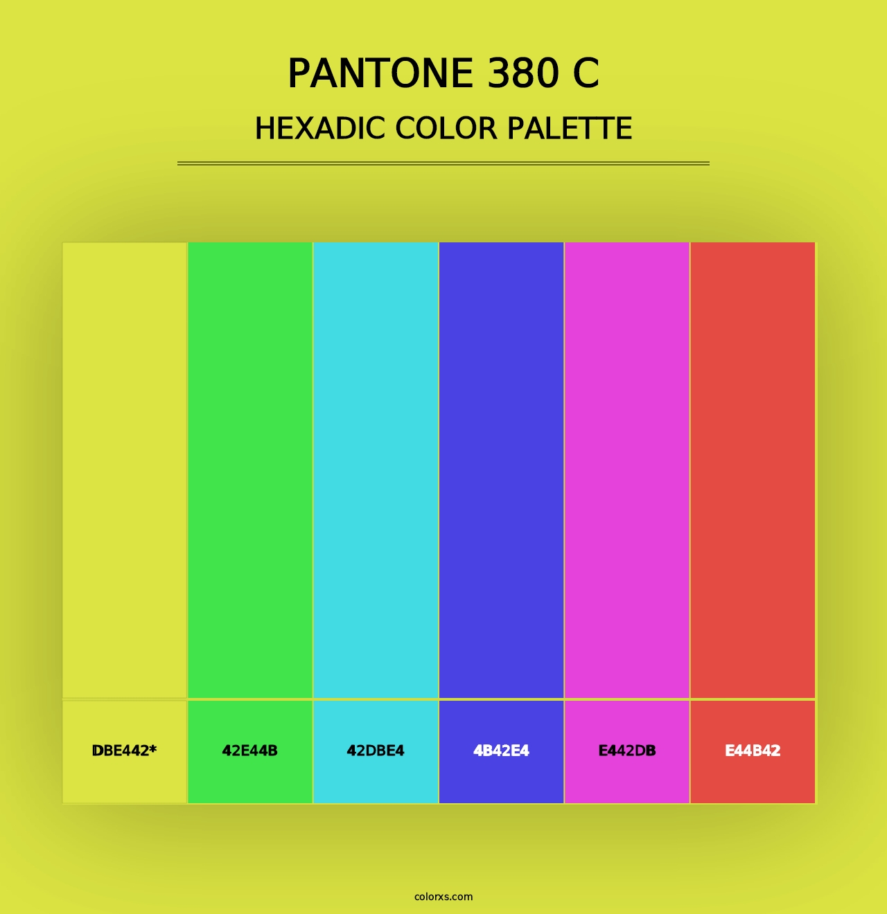 PANTONE 380 C - Hexadic Color Palette