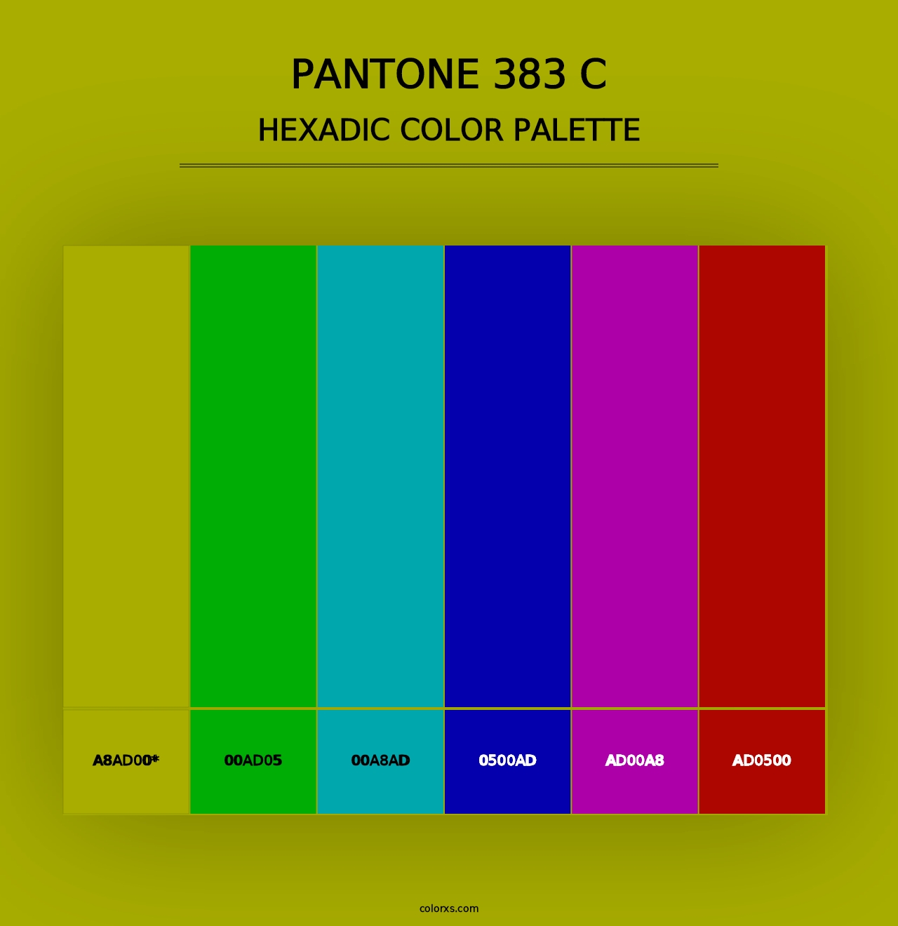 PANTONE 383 C - Hexadic Color Palette