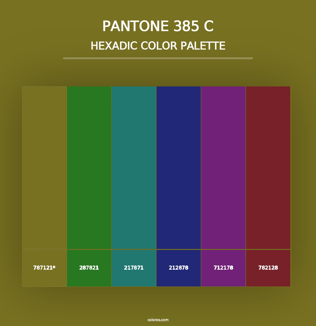 PANTONE 385 C - Hexadic Color Palette