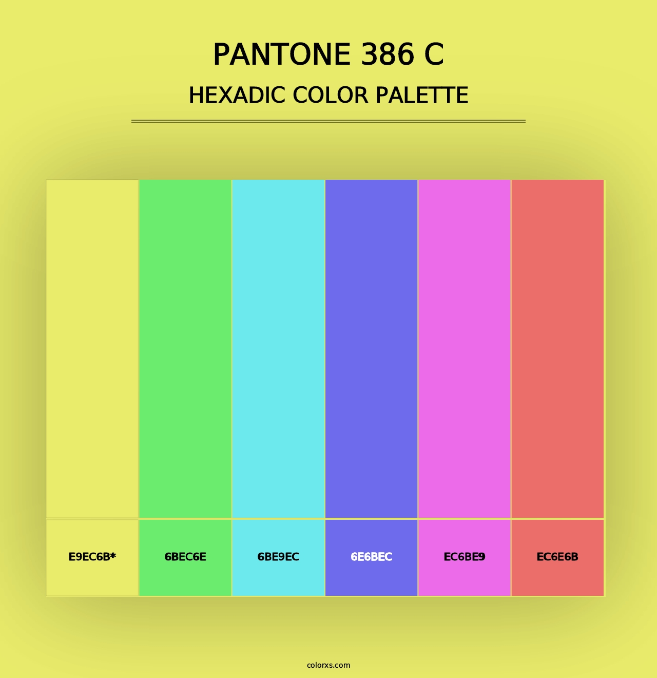 PANTONE 386 C - Hexadic Color Palette