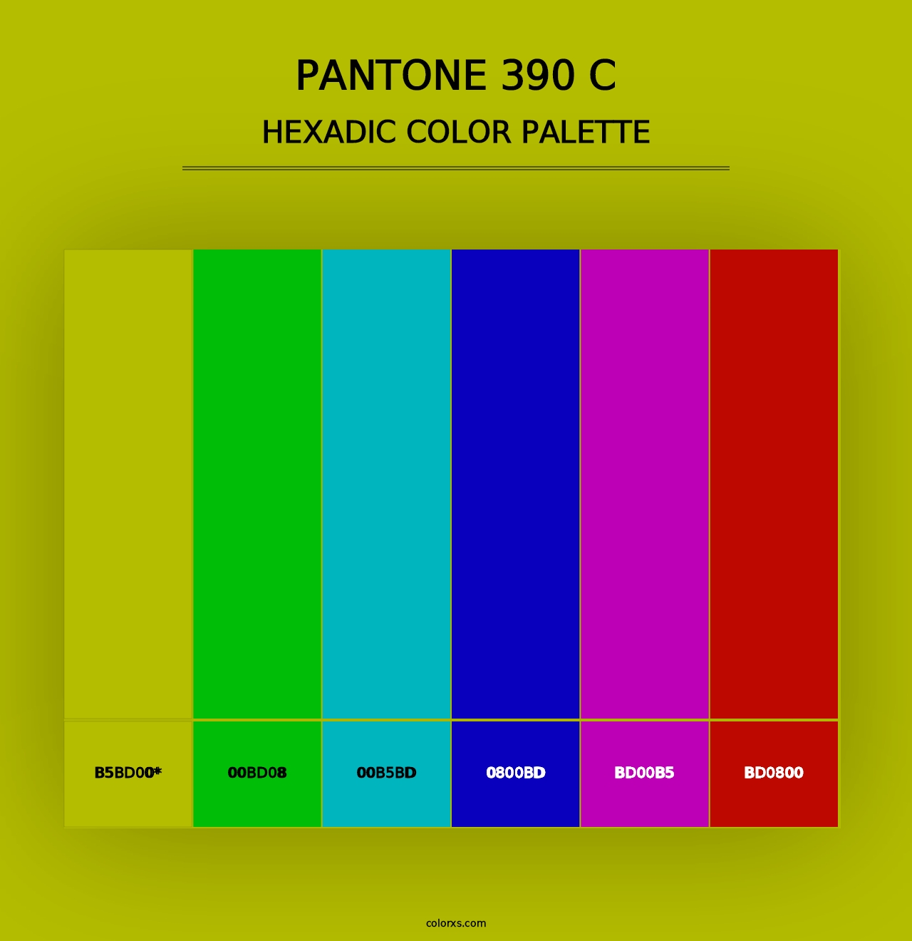 PANTONE 390 C - Hexadic Color Palette