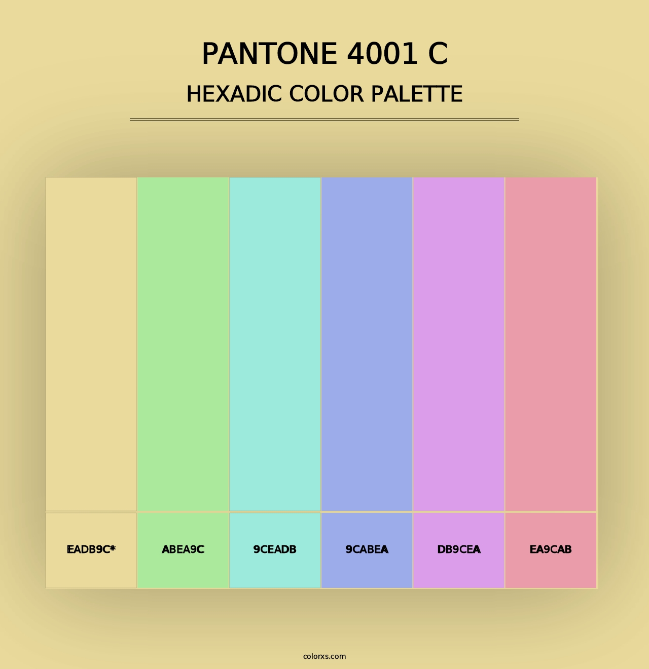 PANTONE 4001 C - Hexadic Color Palette