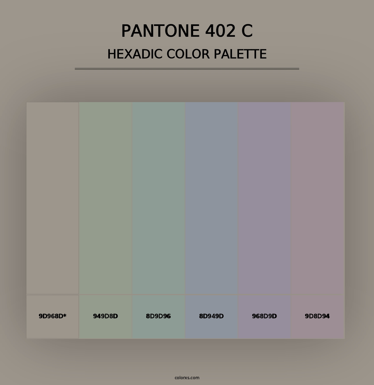 PANTONE 402 C - Hexadic Color Palette