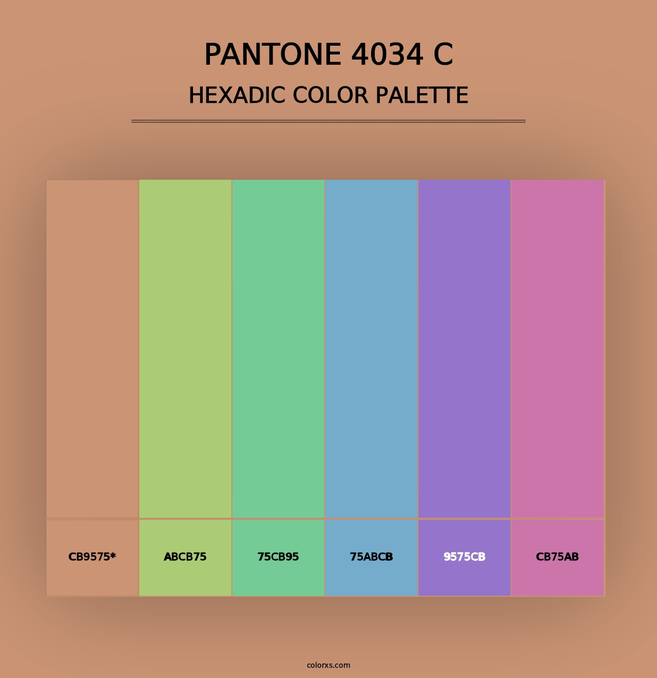 PANTONE 4034 C - Hexadic Color Palette