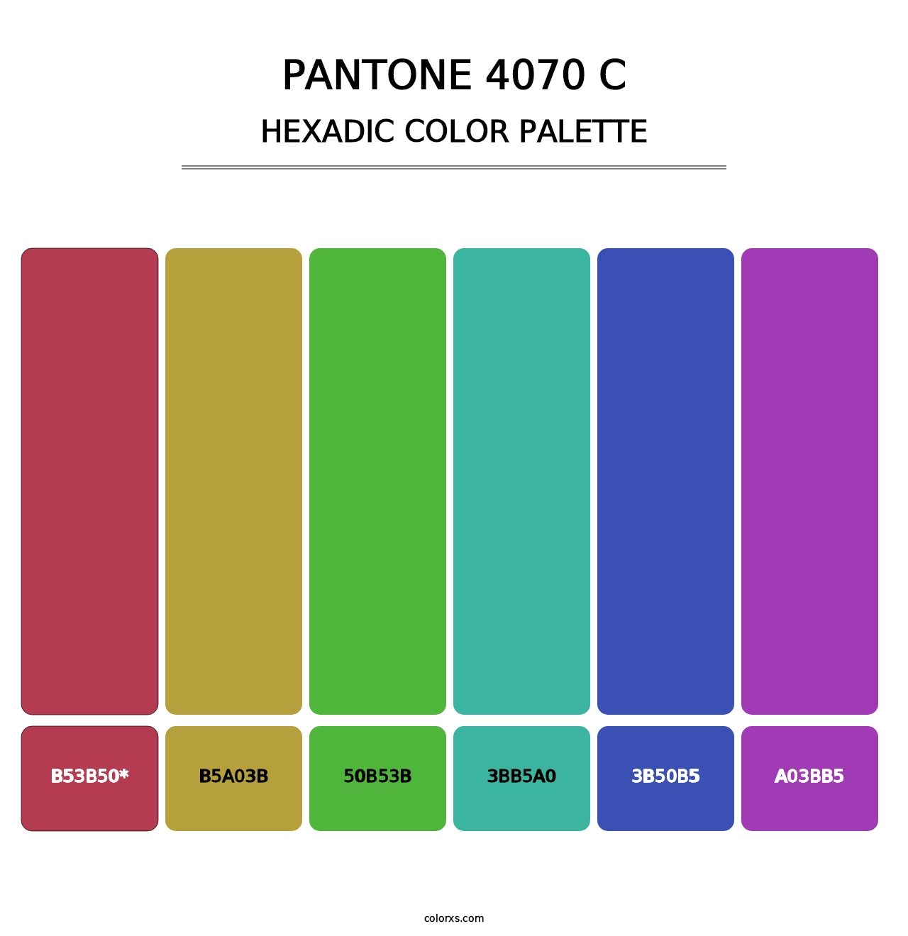 PANTONE 4070 C - Hexadic Color Palette