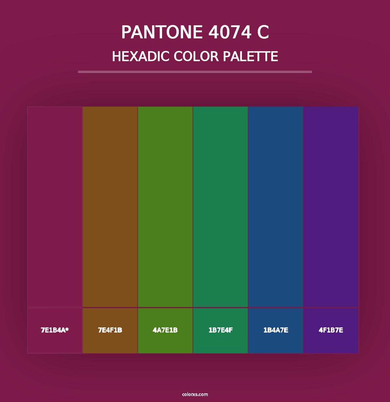 PANTONE 4074 C - Hexadic Color Palette