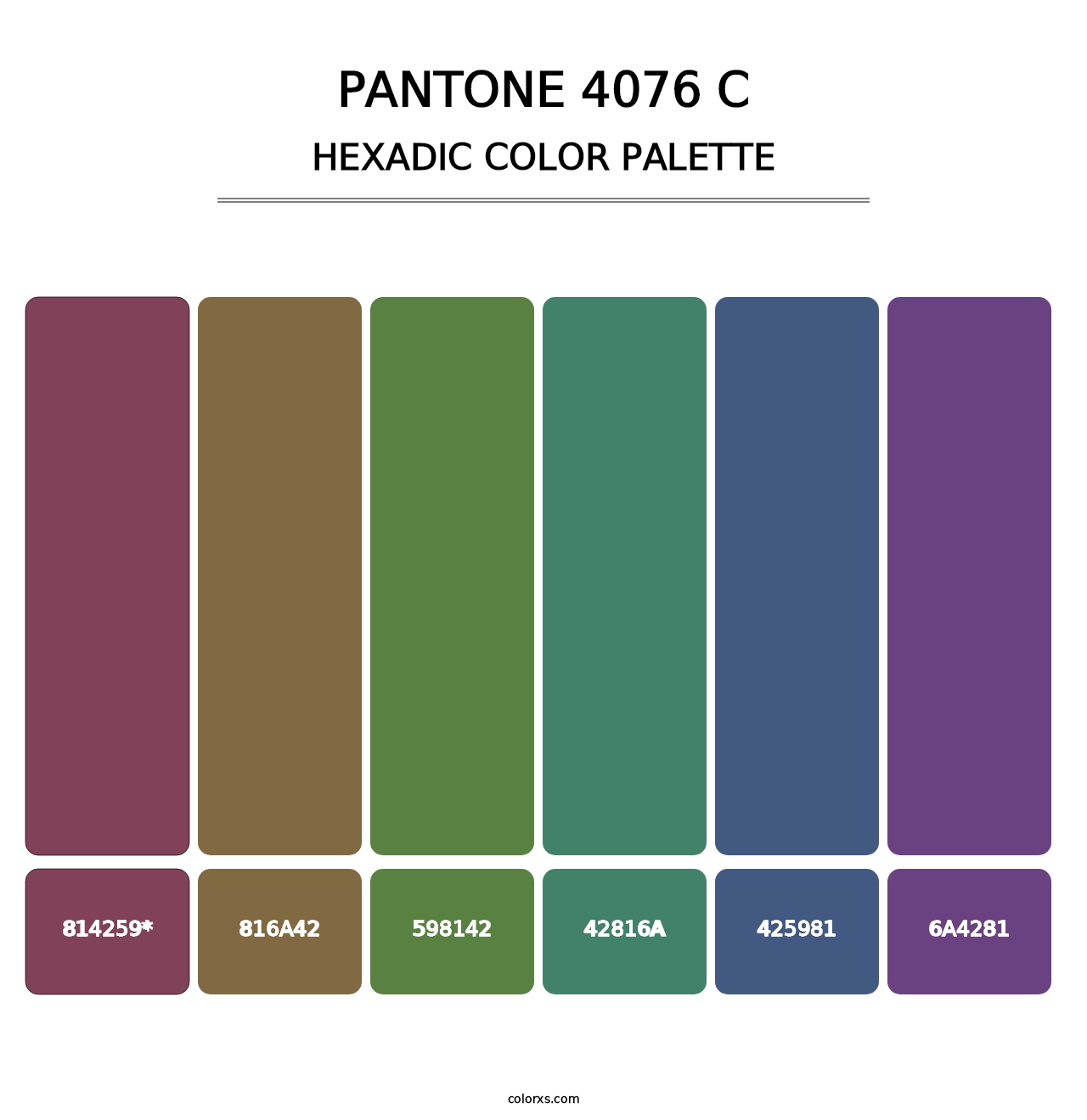 PANTONE 4076 C - Hexadic Color Palette