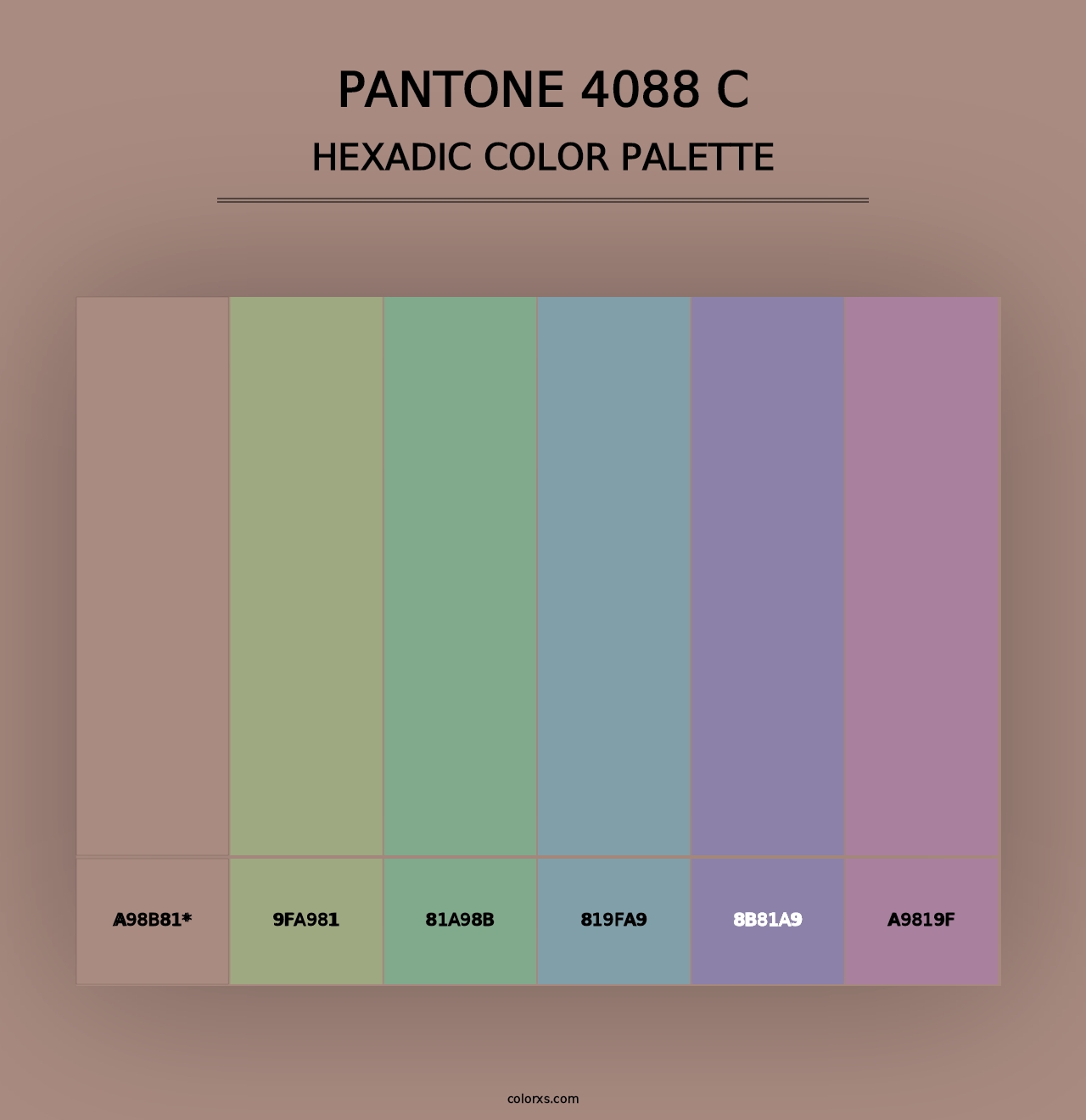 PANTONE 4088 C - Hexadic Color Palette