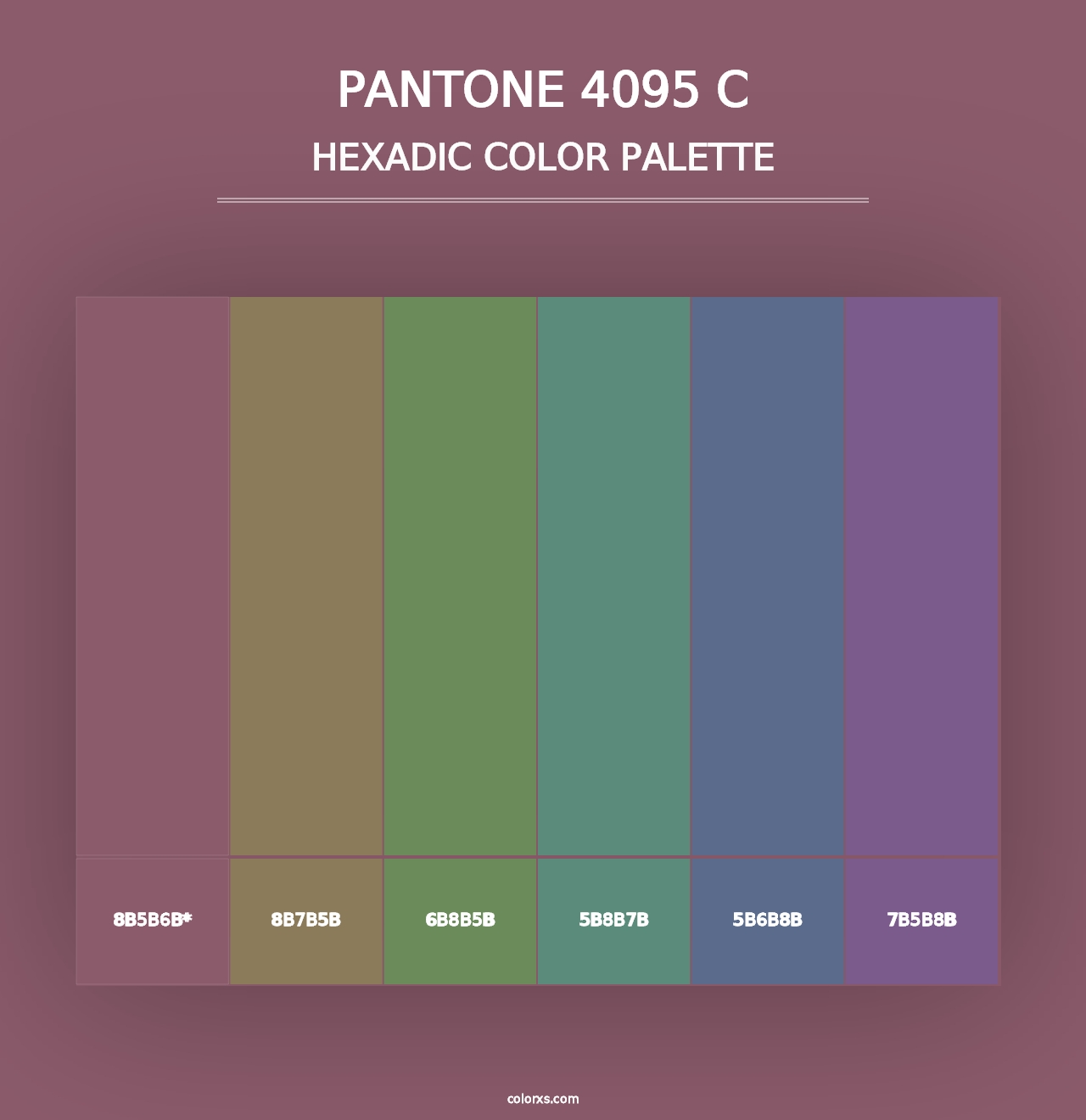 PANTONE 4095 C - Hexadic Color Palette