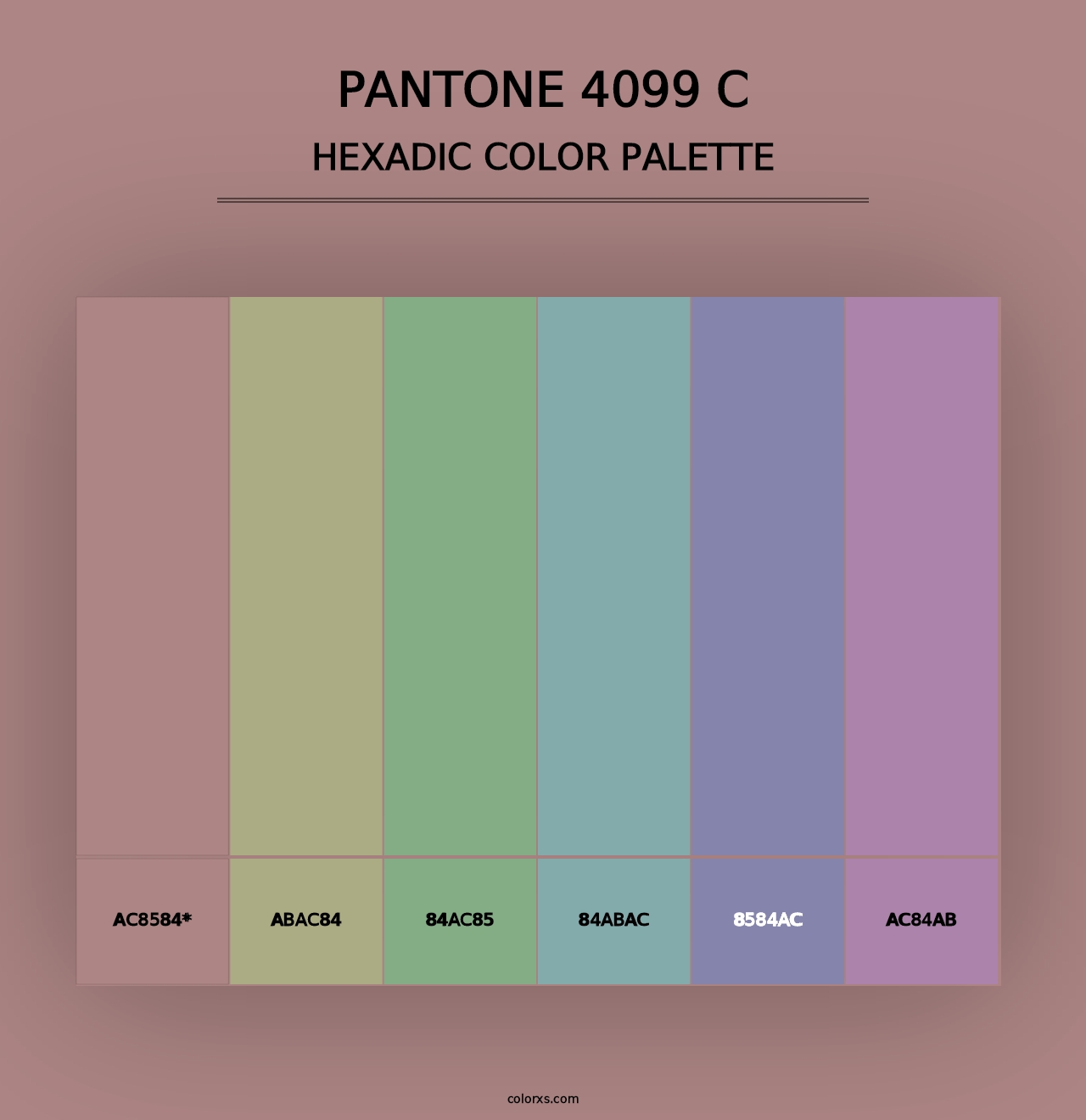 PANTONE 4099 C - Hexadic Color Palette