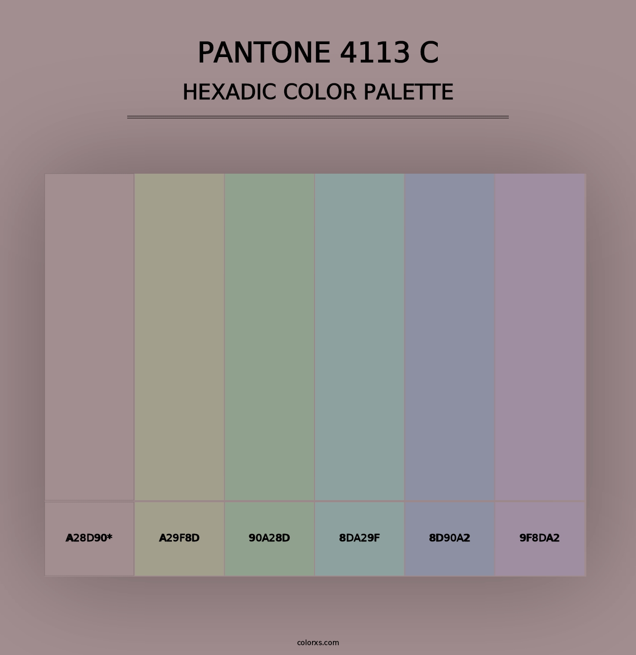 PANTONE 4113 C - Hexadic Color Palette