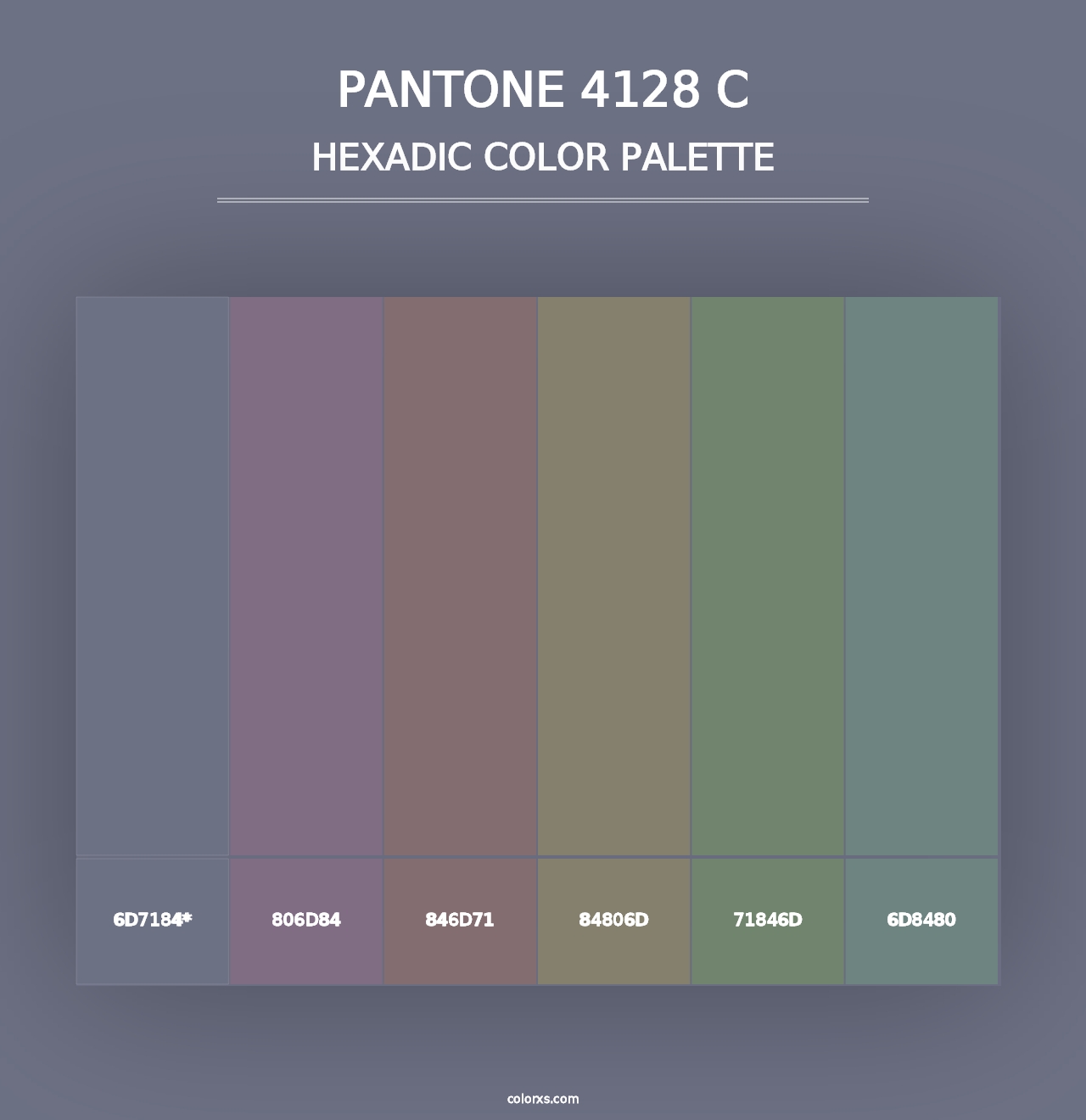 PANTONE 4128 C - Hexadic Color Palette