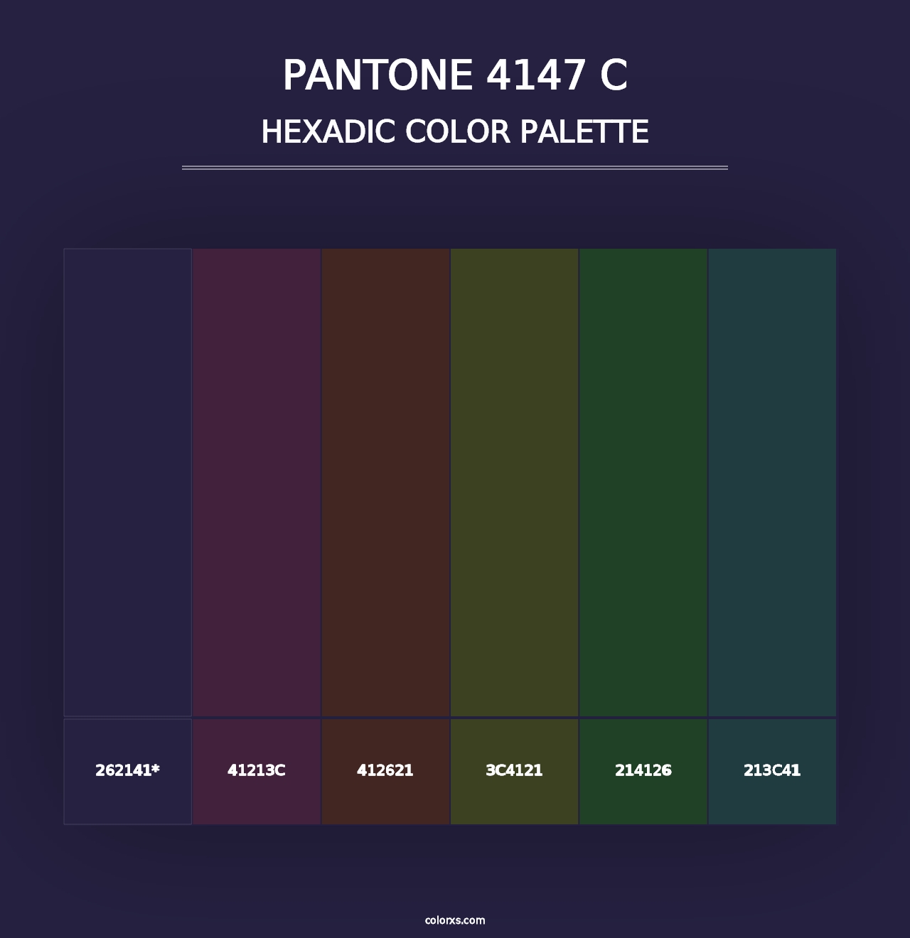 PANTONE 4147 C - Hexadic Color Palette