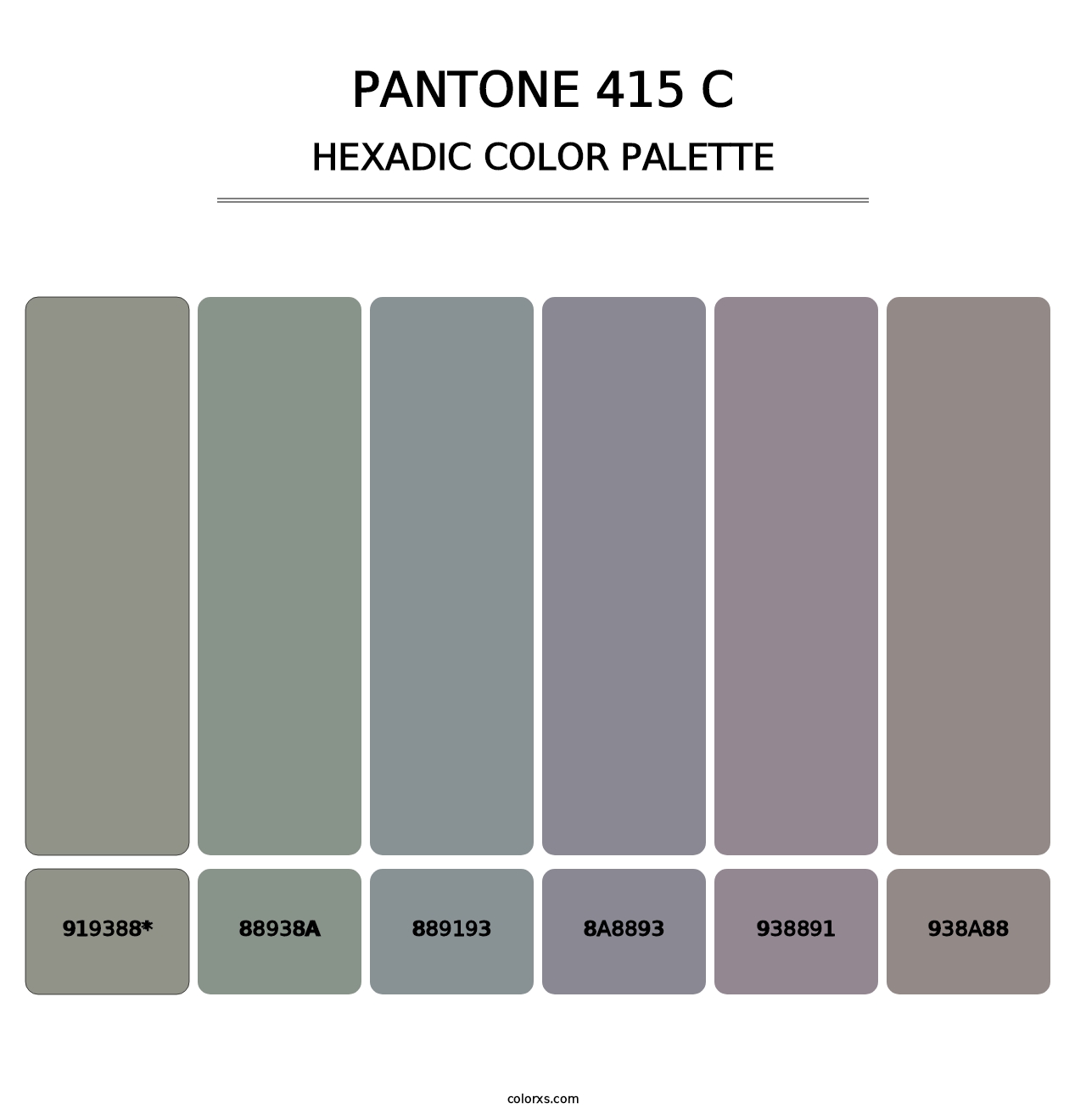 PANTONE 415 C - Hexadic Color Palette