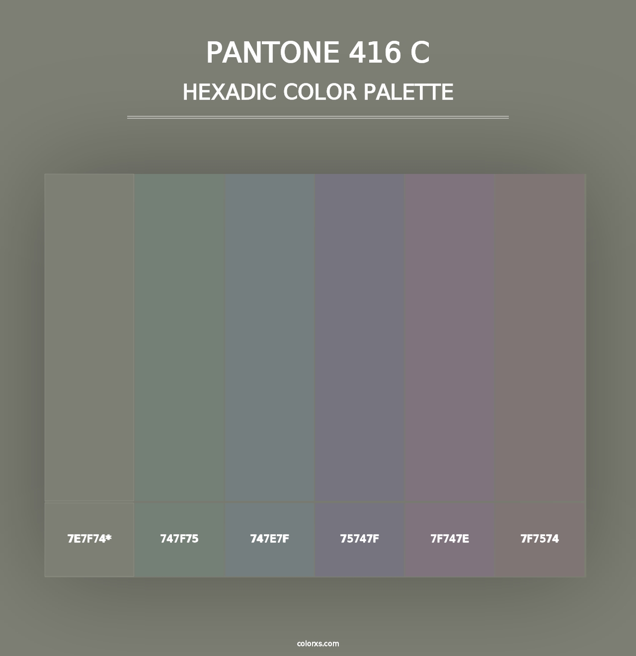 PANTONE 416 C - Hexadic Color Palette