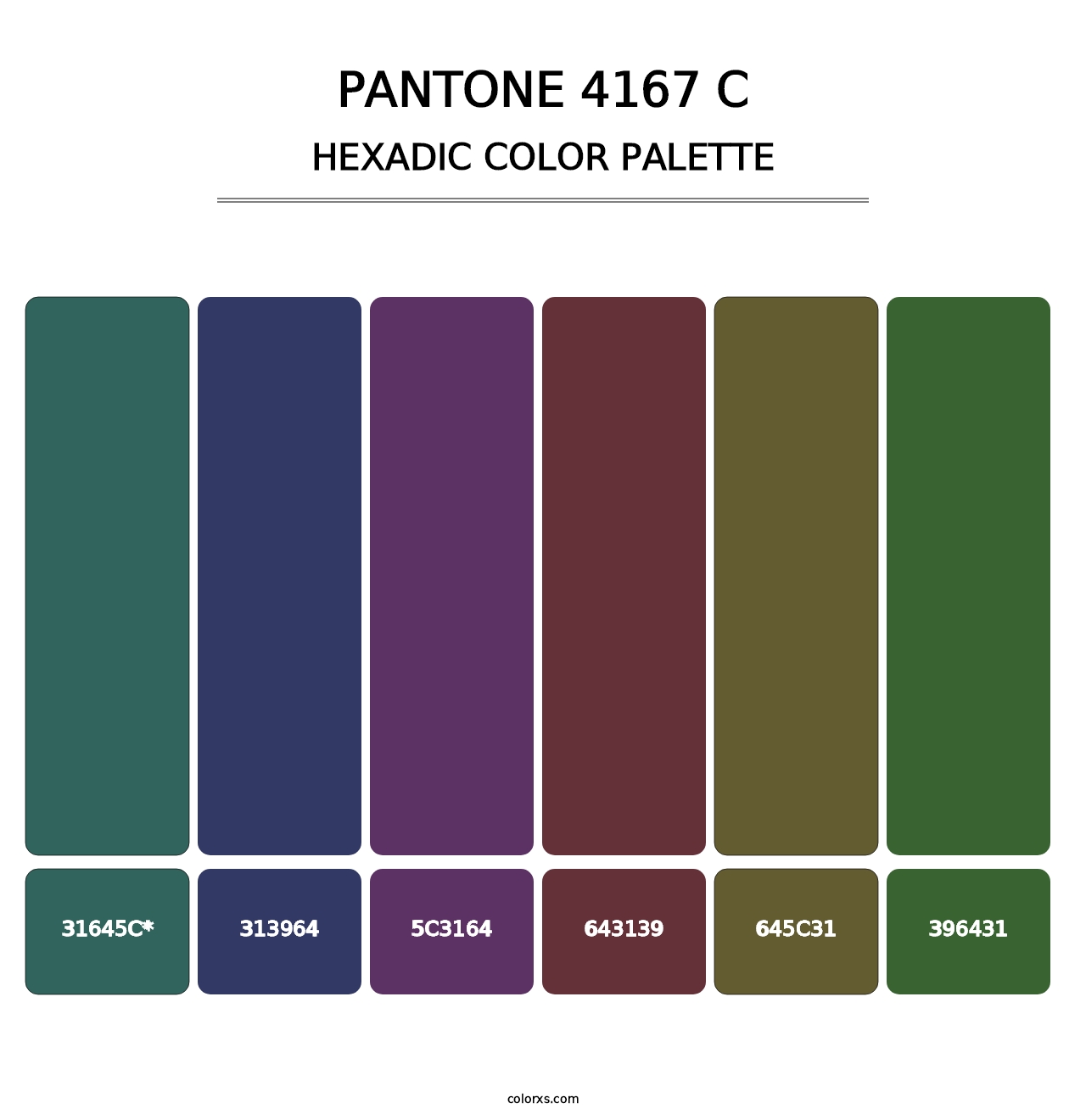 PANTONE 4167 C - Hexadic Color Palette