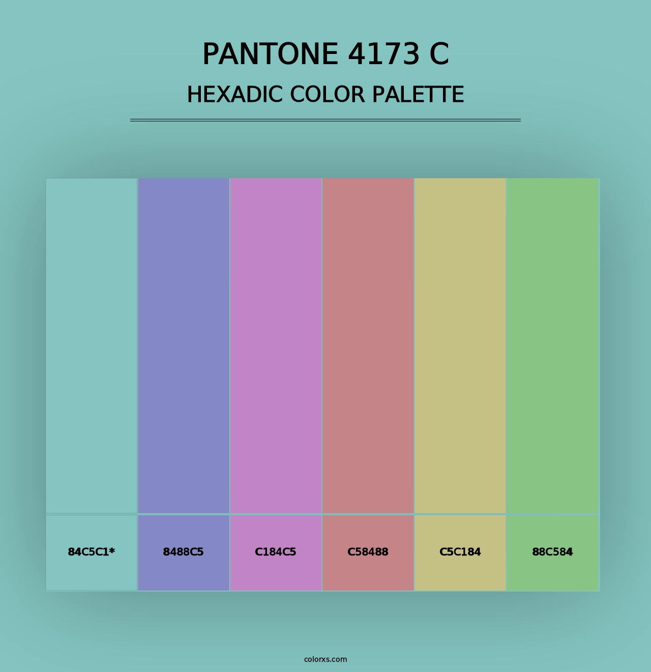 PANTONE 4173 C - Hexadic Color Palette