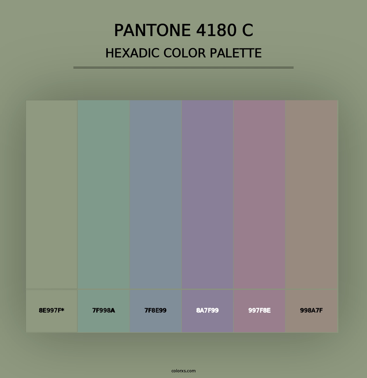 PANTONE 4180 C - Hexadic Color Palette