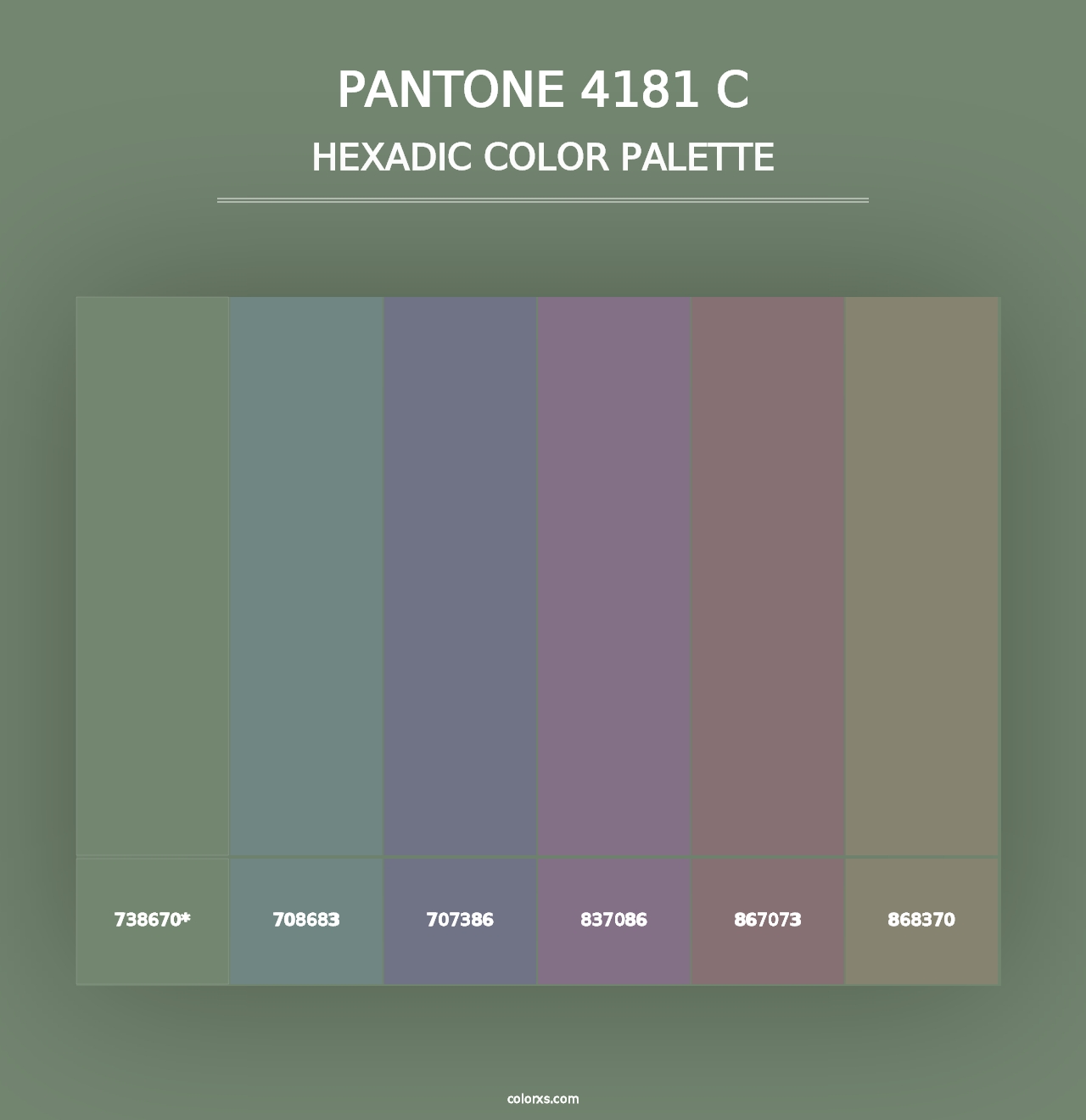 PANTONE 4181 C - Hexadic Color Palette