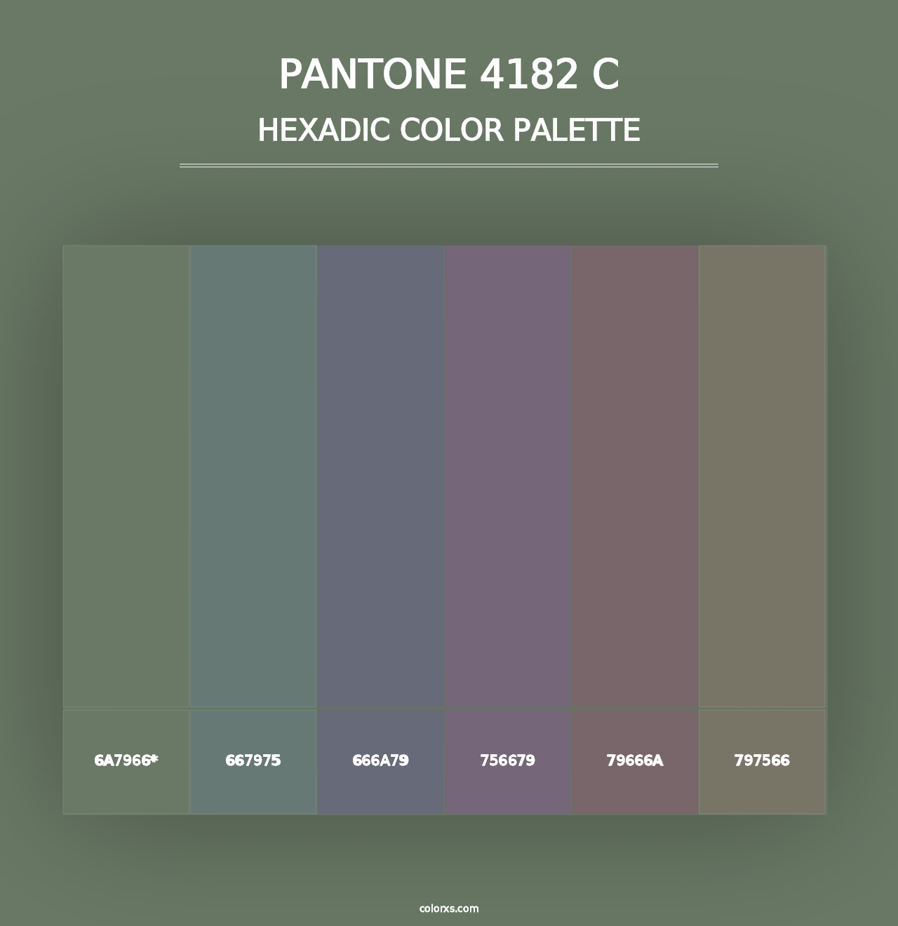 PANTONE 4182 C - Hexadic Color Palette