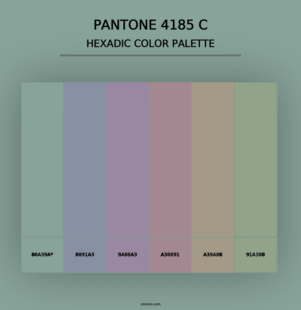 PANTONE 4185 C - Hexadic Color Palette