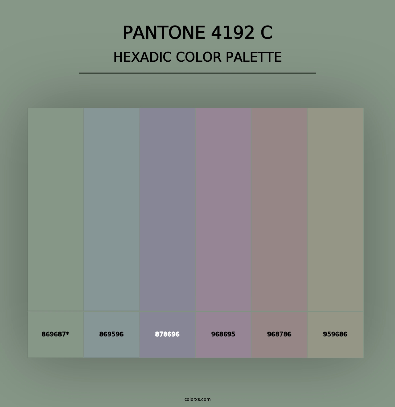 PANTONE 4192 C - Hexadic Color Palette