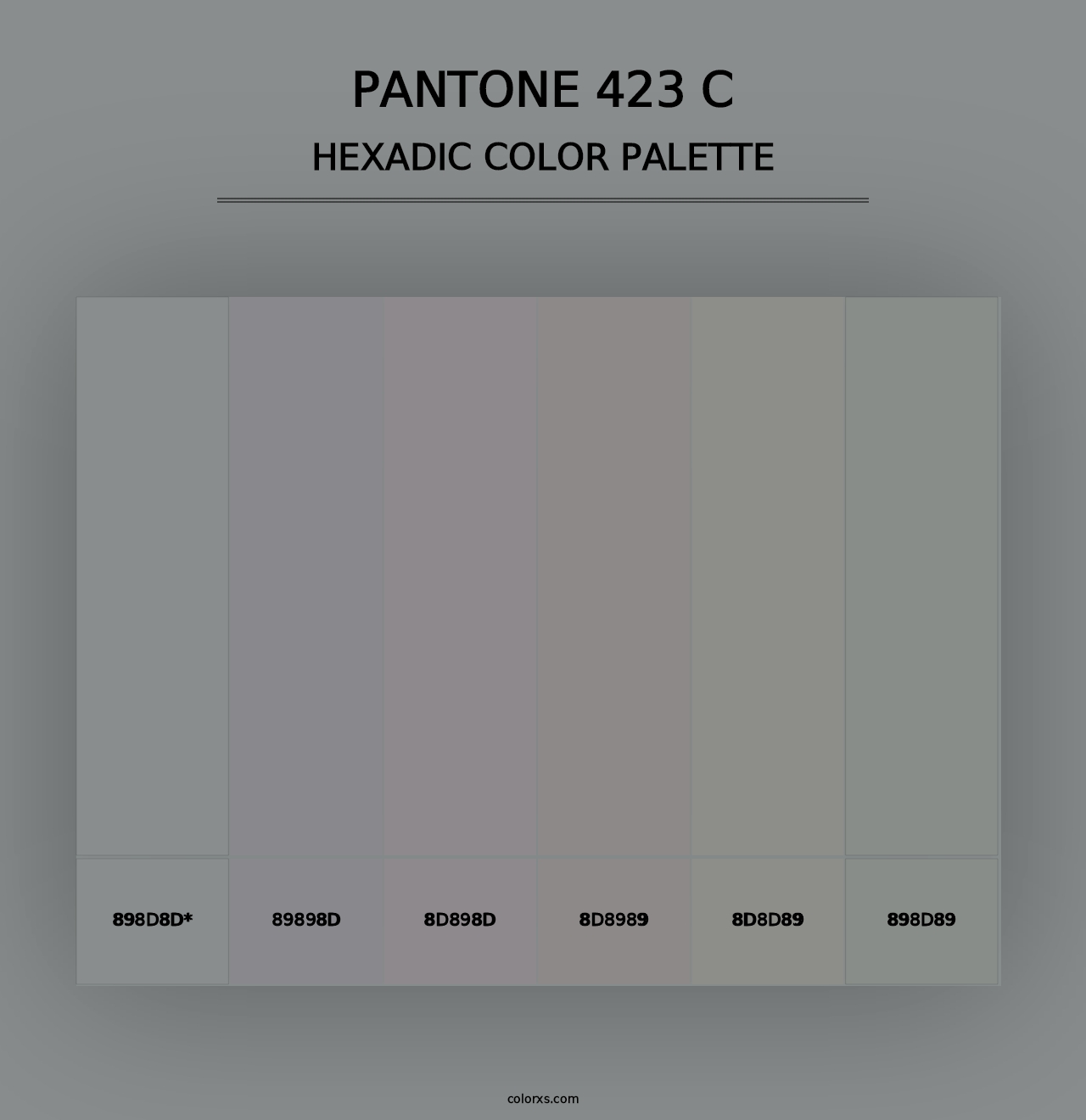 PANTONE 423 C - Hexadic Color Palette