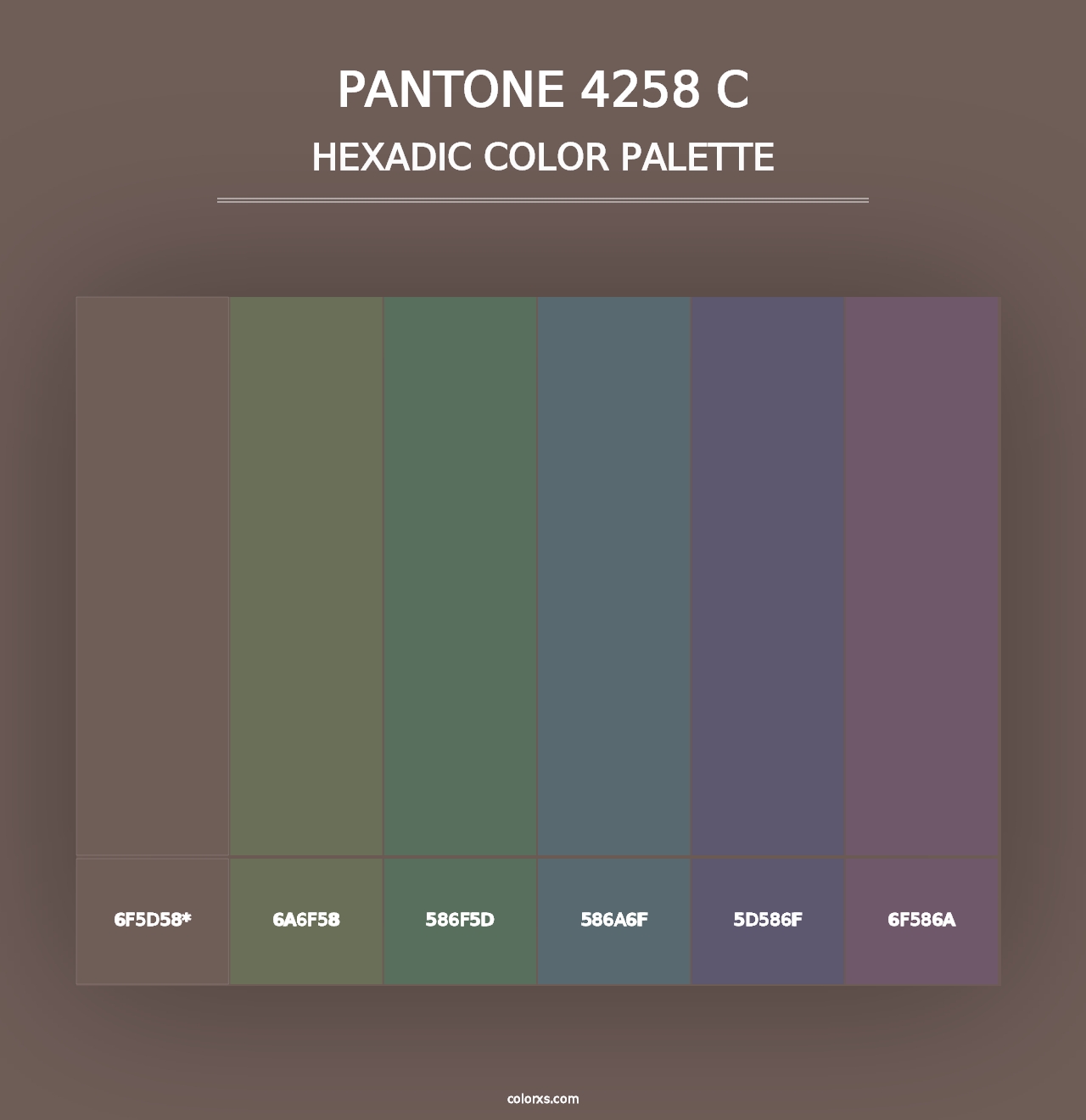 PANTONE 4258 C - Hexadic Color Palette